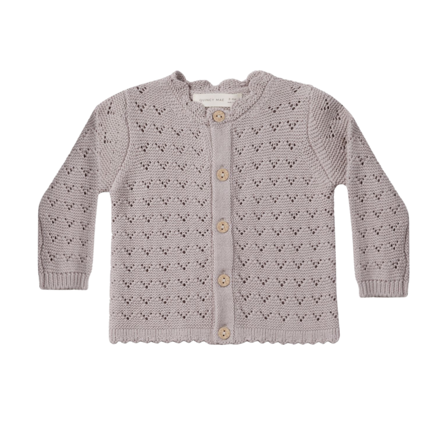QUINCY MAE Scalloped Cardigan - Lavender