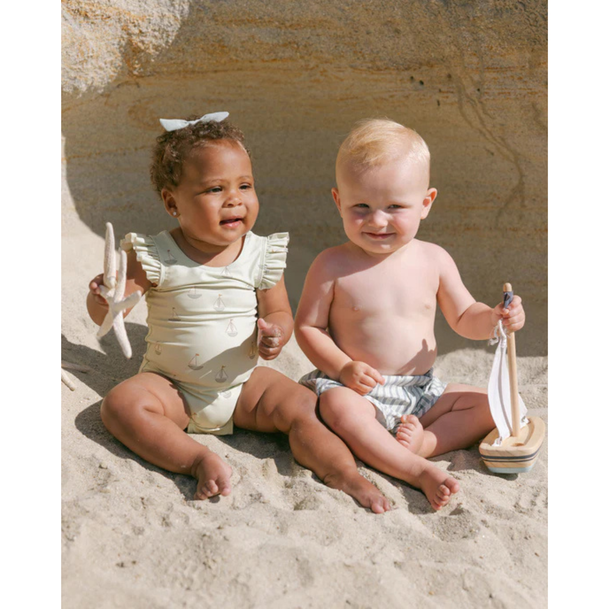 QUINCY MAE Scoop Back One-Piece - Sailboats