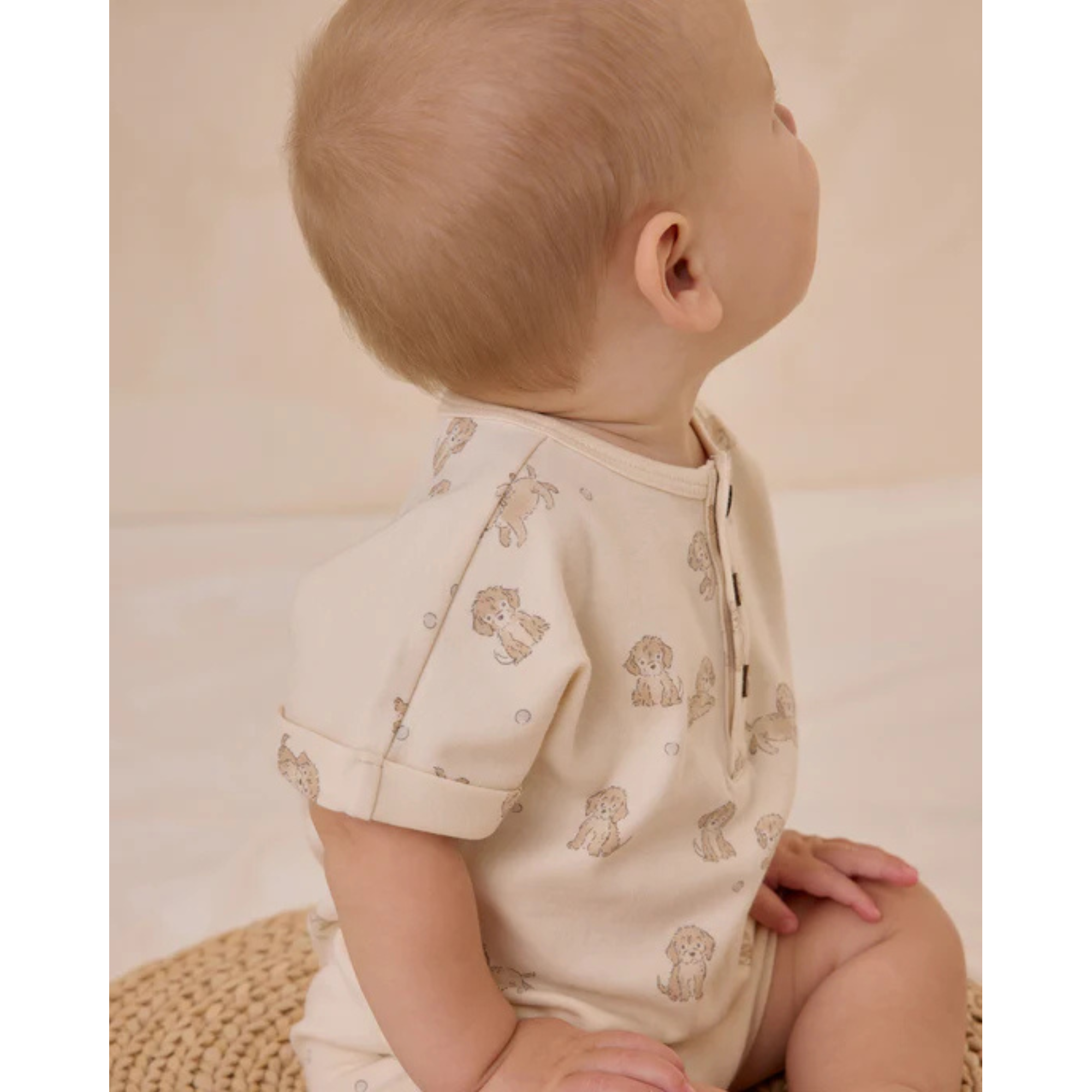 QUINCY MAE Short Sleeve One-Piece - Puppies