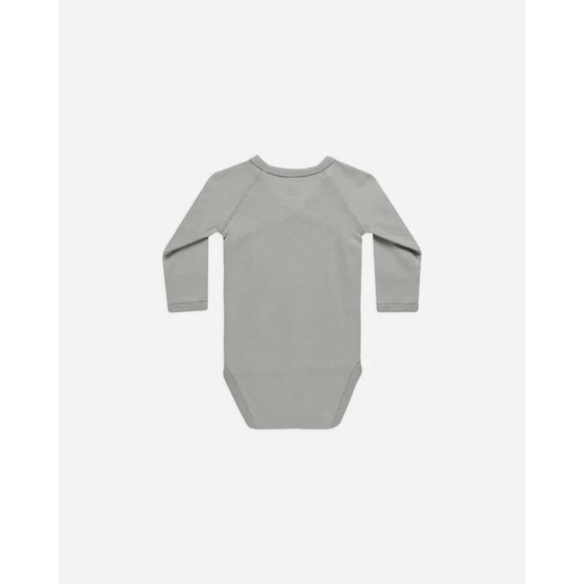 QUINCY MAE Side Snap Bodysuit - Dusty Blue