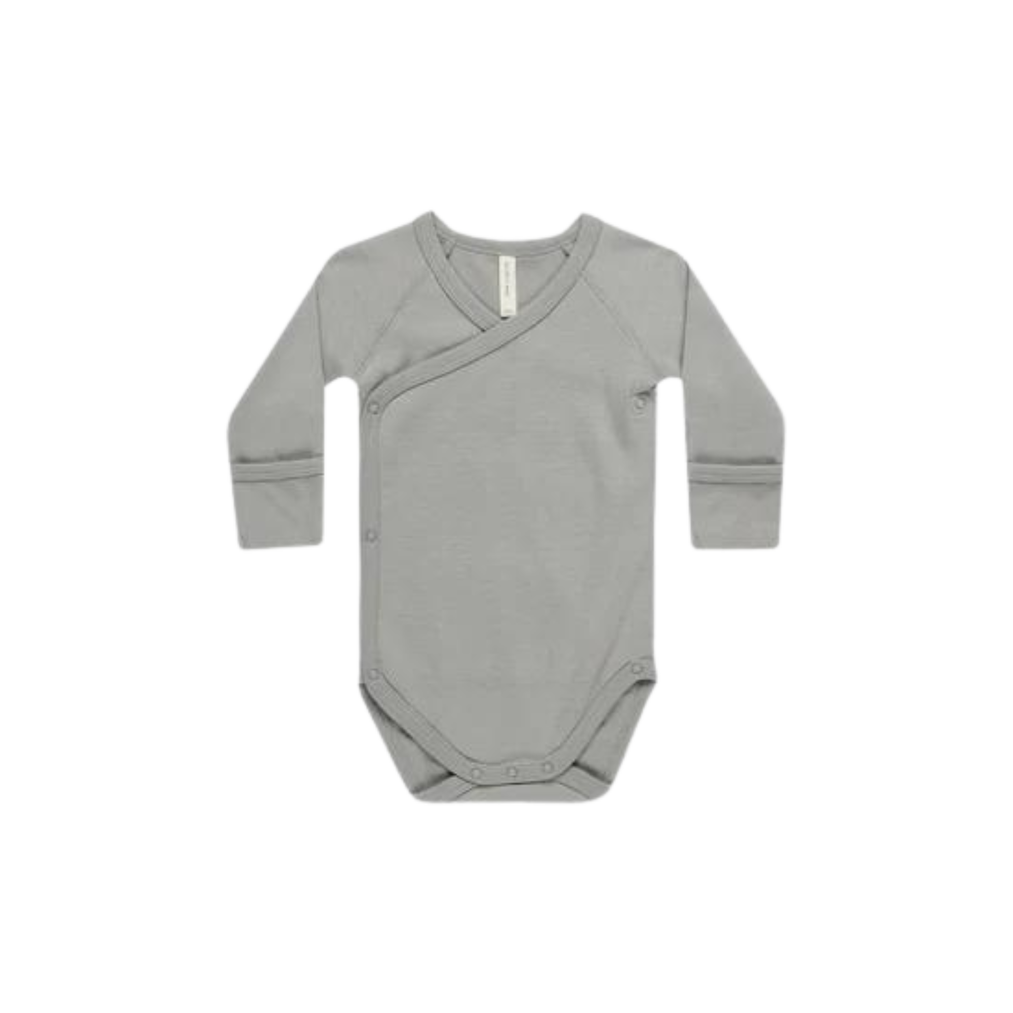 QUINCY MAE Side Snap Bodysuit - Dusty Blue