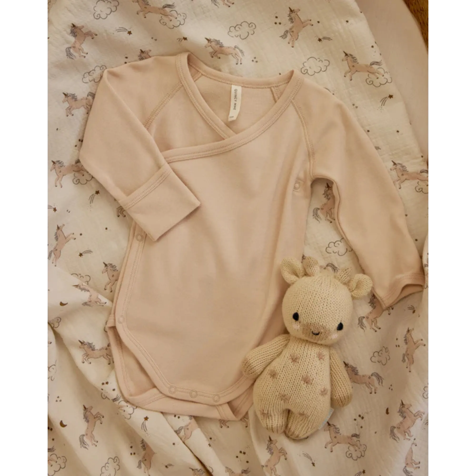 QUINCY MAE Side Snap Bodysuit - Shell