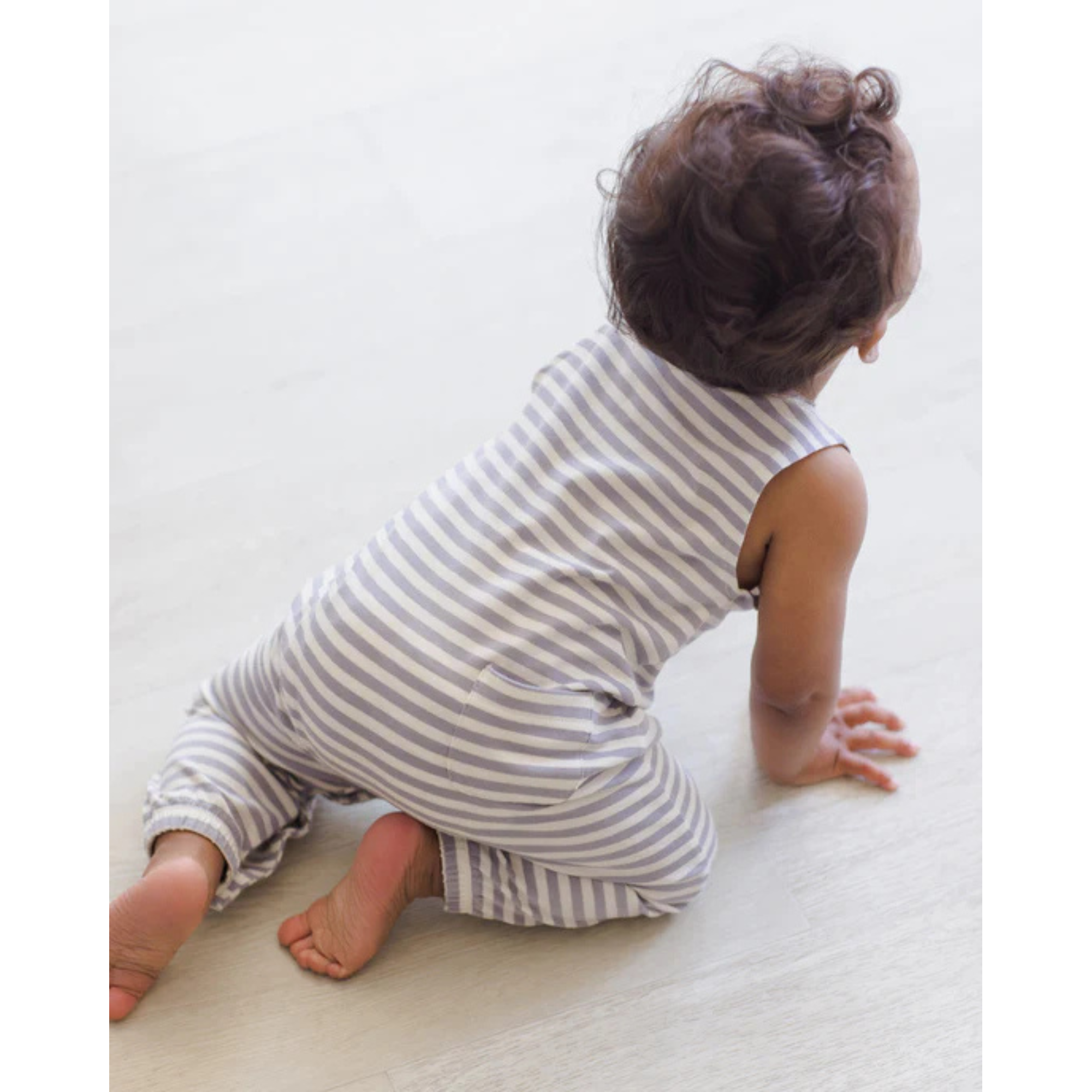 QUINCY MAE Sleeveless Jumpsuit - Blue Stripe