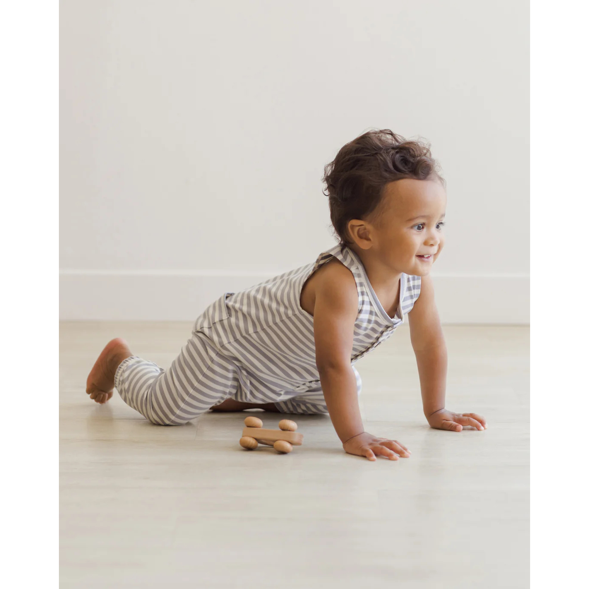 QUINCY MAE Sleeveless Jumpsuit - Blue Stripe