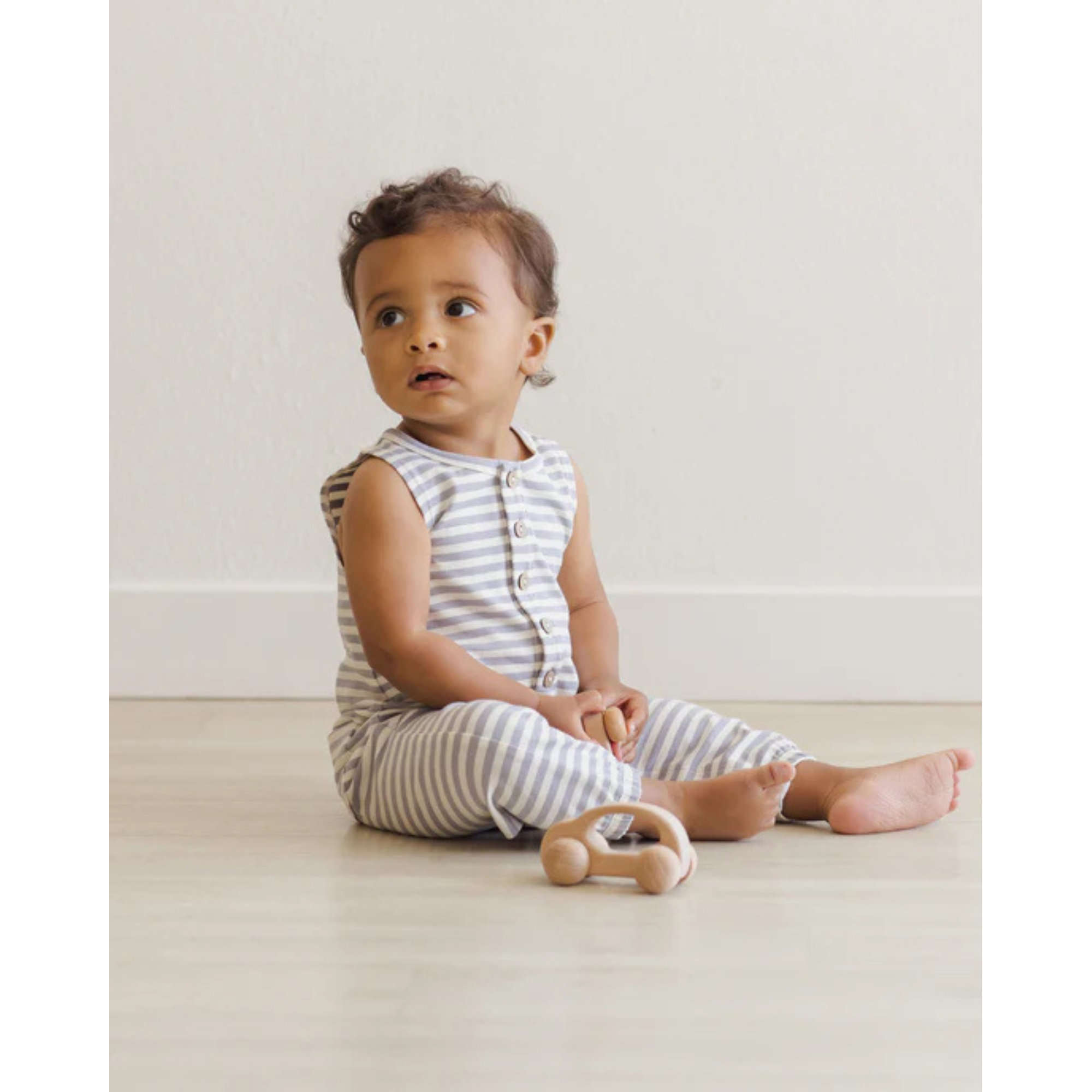 QUINCY MAE Sleeveless Jumpsuit - Blue Stripe