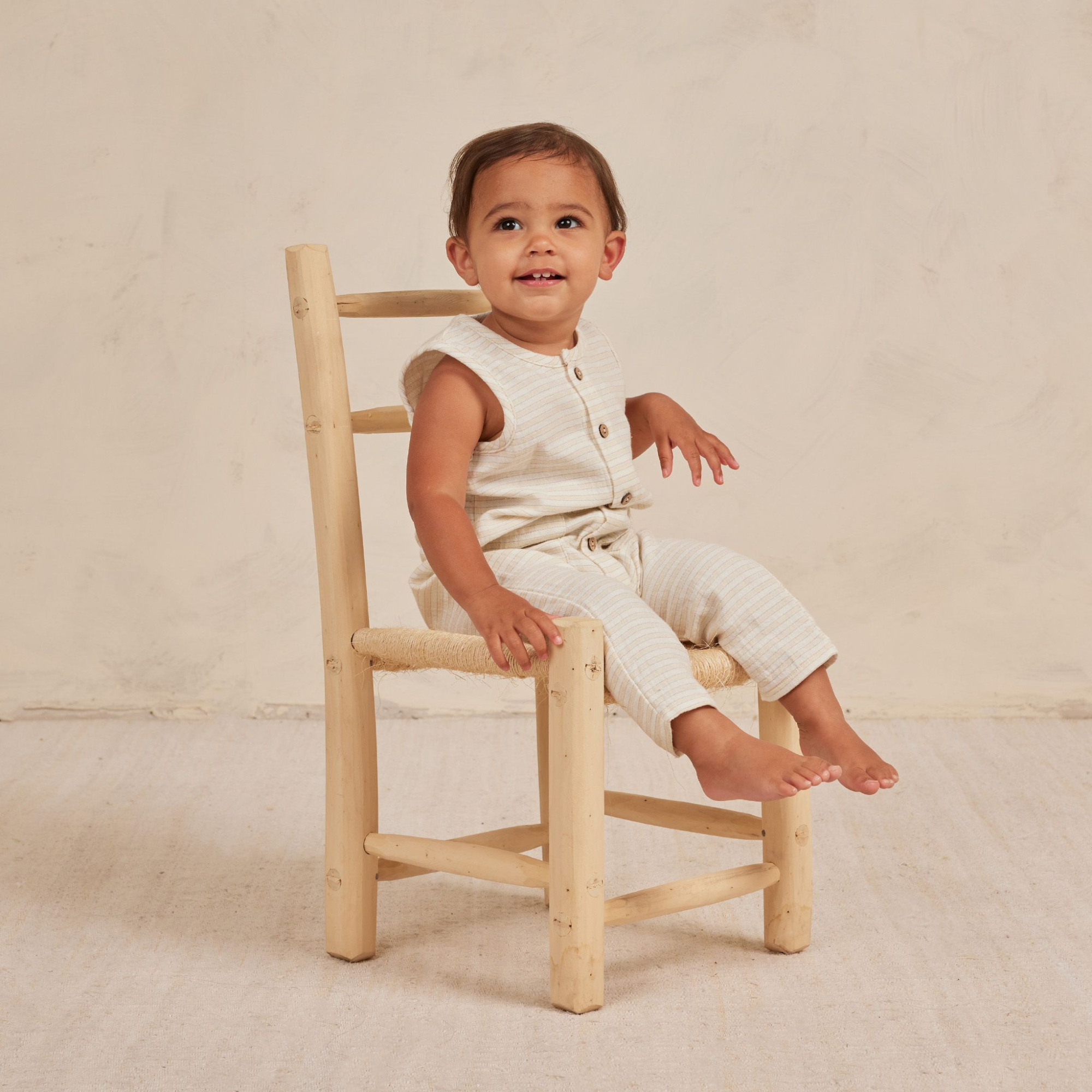 QUINCY MAE Sleeveless Pocketed Jumpsuit - Lemon Stripe