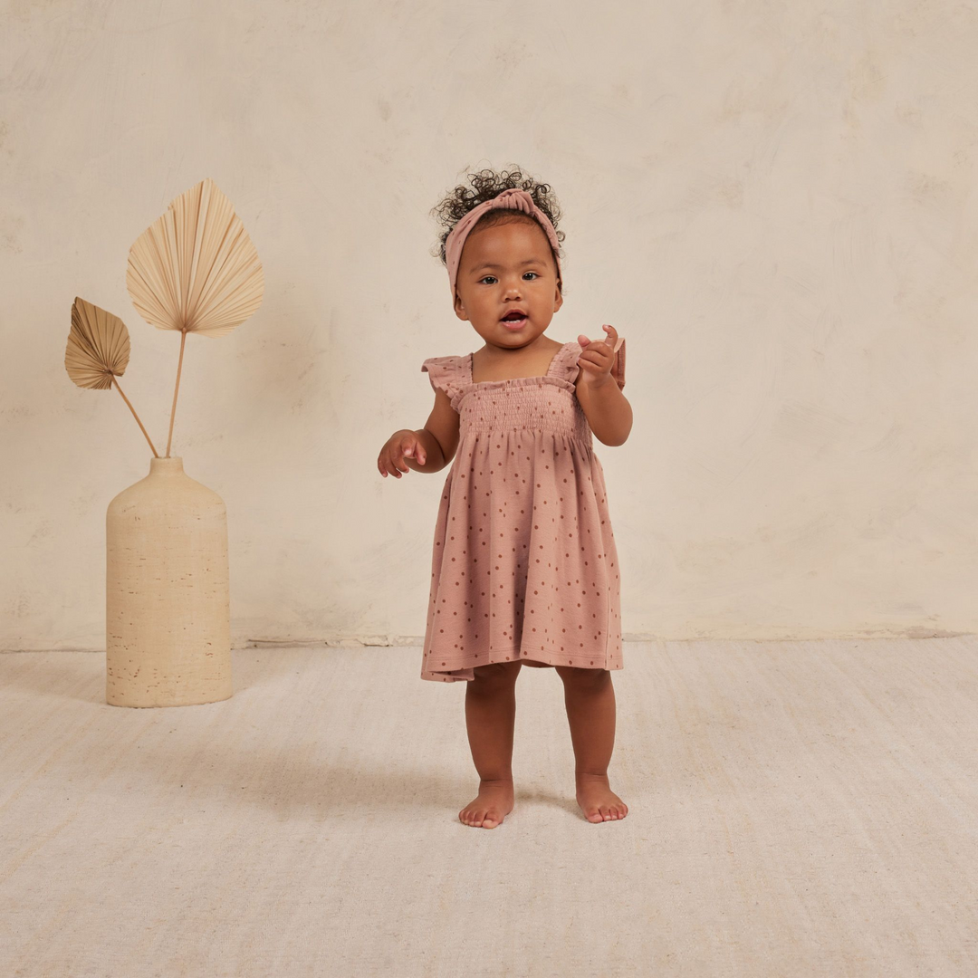 QUINCY MAE Smocked Jersey Dress - Polka Dot