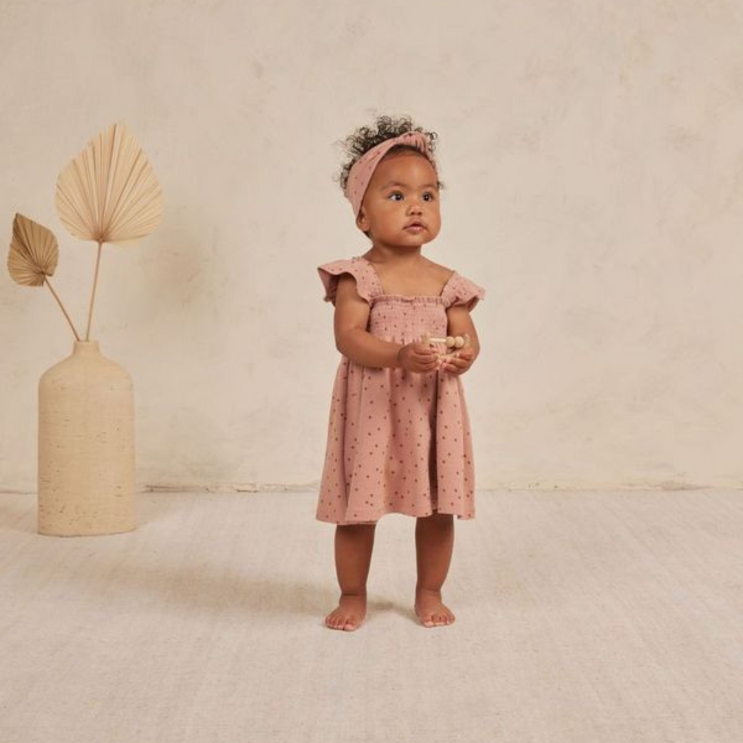 QUINCY MAE Smocked Jersey Dress - Polka Dot