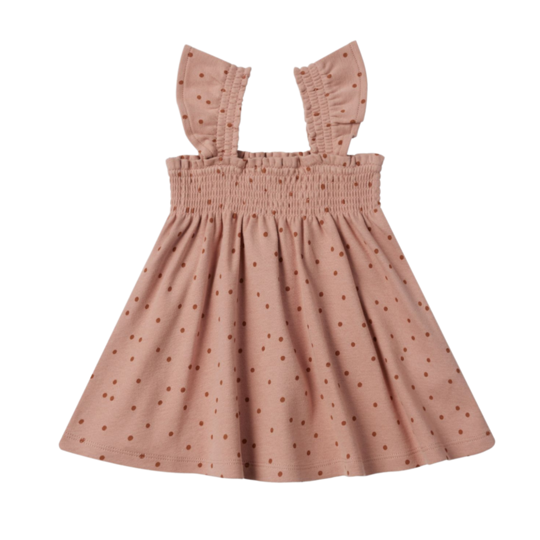 QUINCY MAE Smocked Jersey Dress - Polka Dot