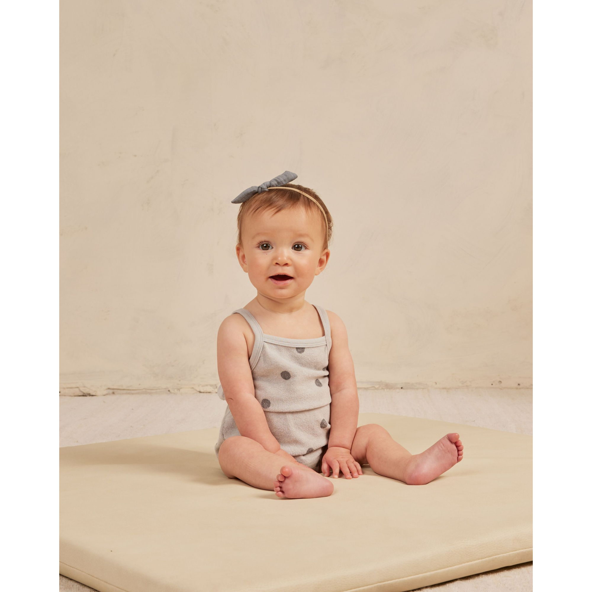 QUINCY MAE Terry Cinch Romper - Polka Dot