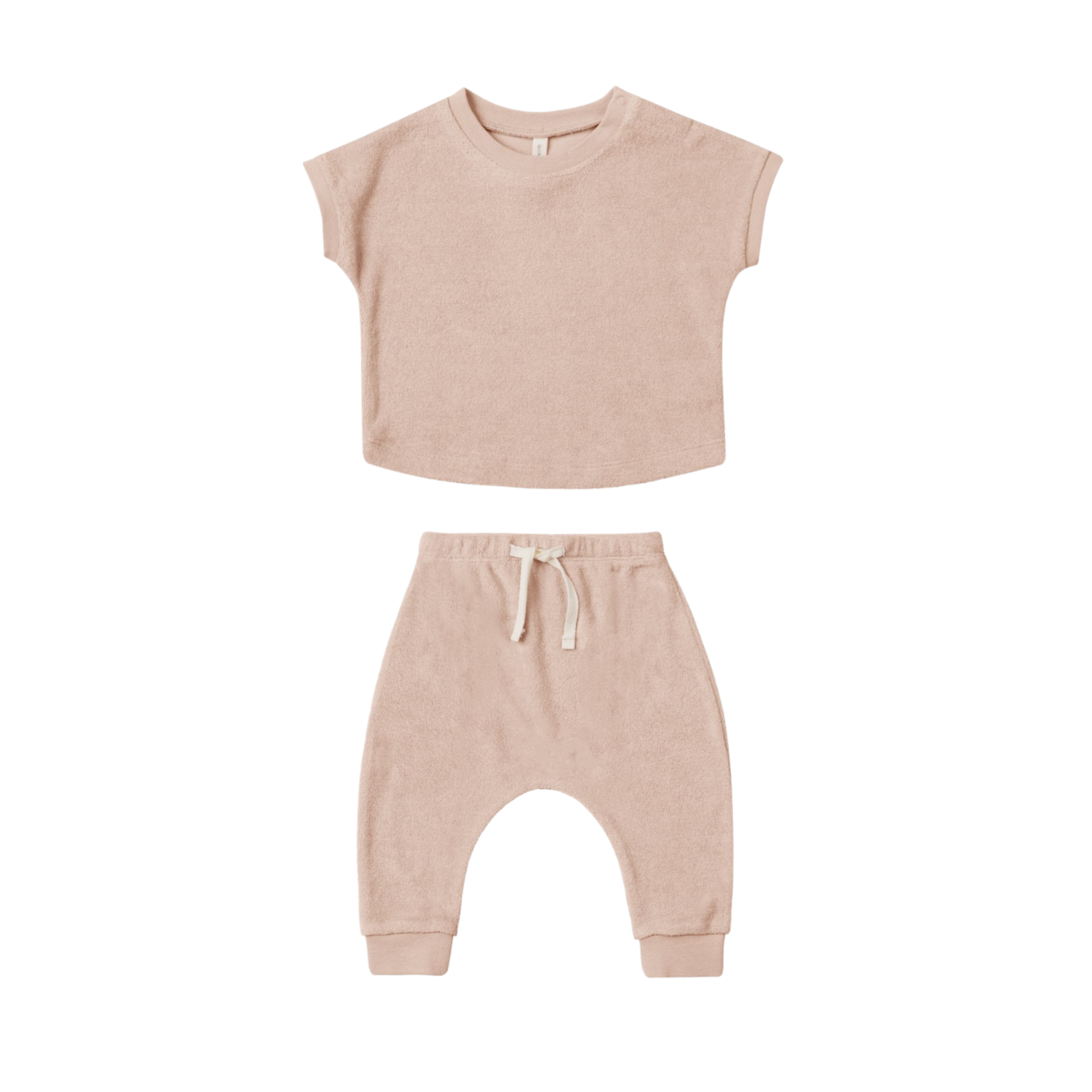 QUINCY MAE Terry Tee + Pant Set - Blush