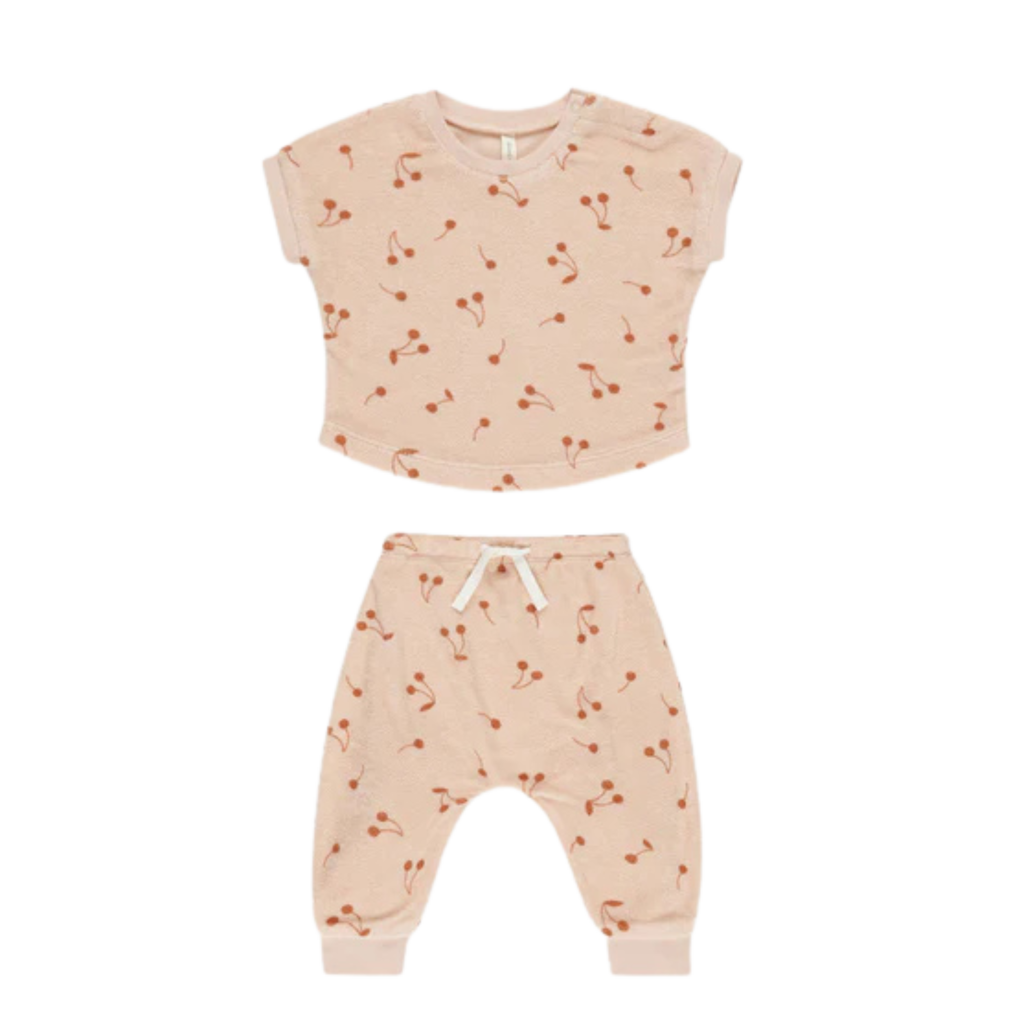QUINCY MAE Terry Tee + Pant Set - Cherries