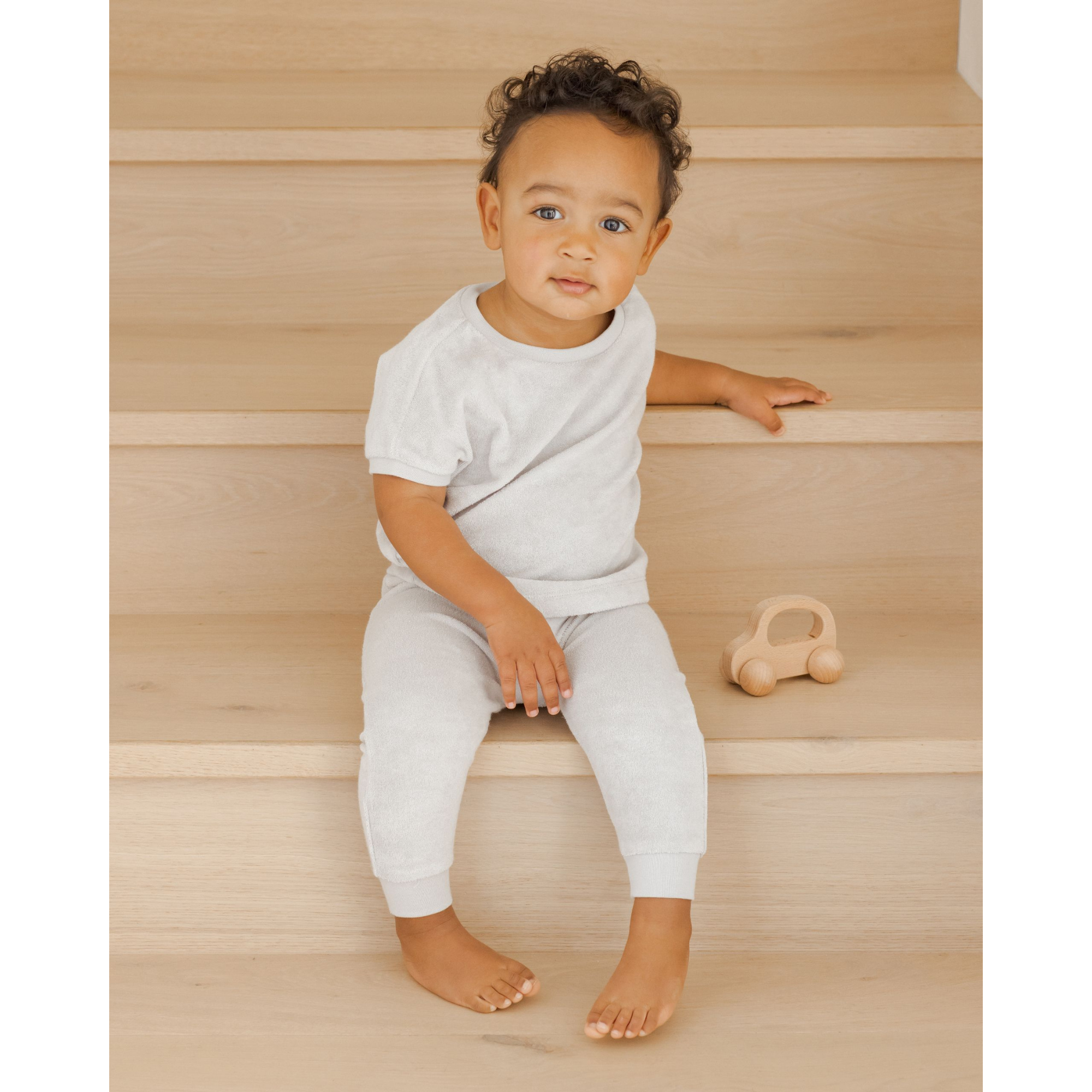 QUINCY MAE Terry Tee + Pant Set - Cloud