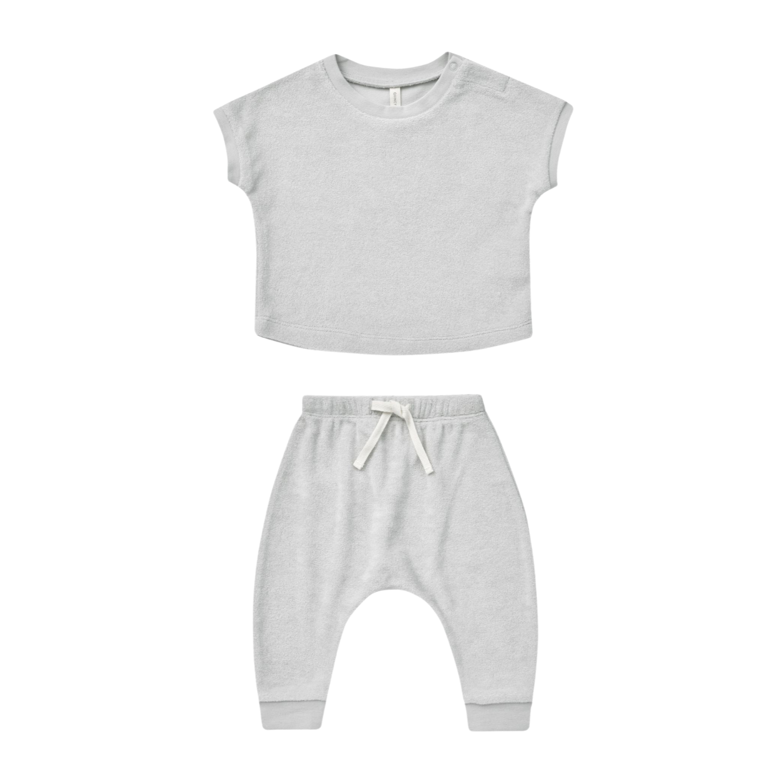QUINCY MAE Terry Tee + Pant Set - Cloud