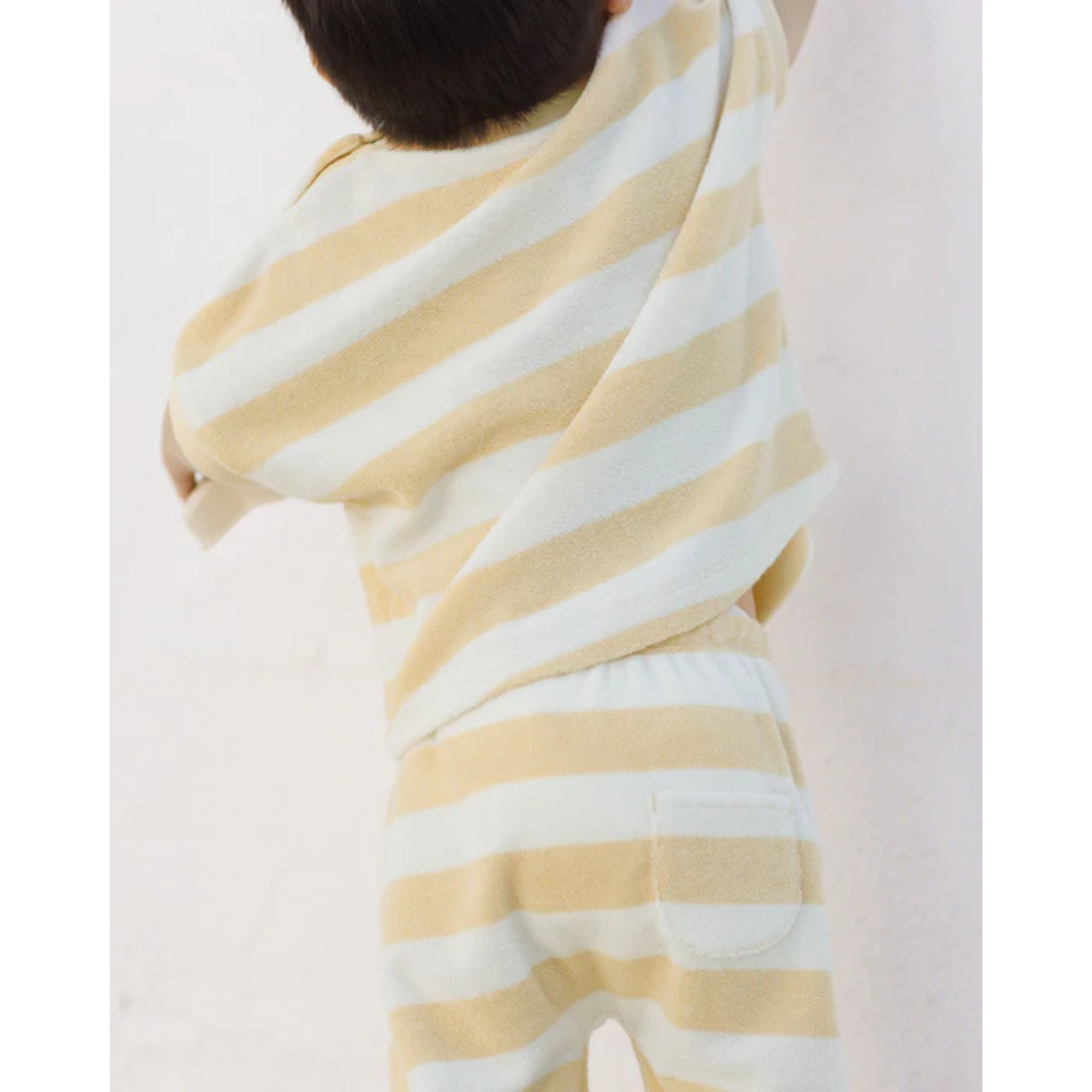 QUINCY MAE Terry Tee + Pant Set - Yellow Stripe