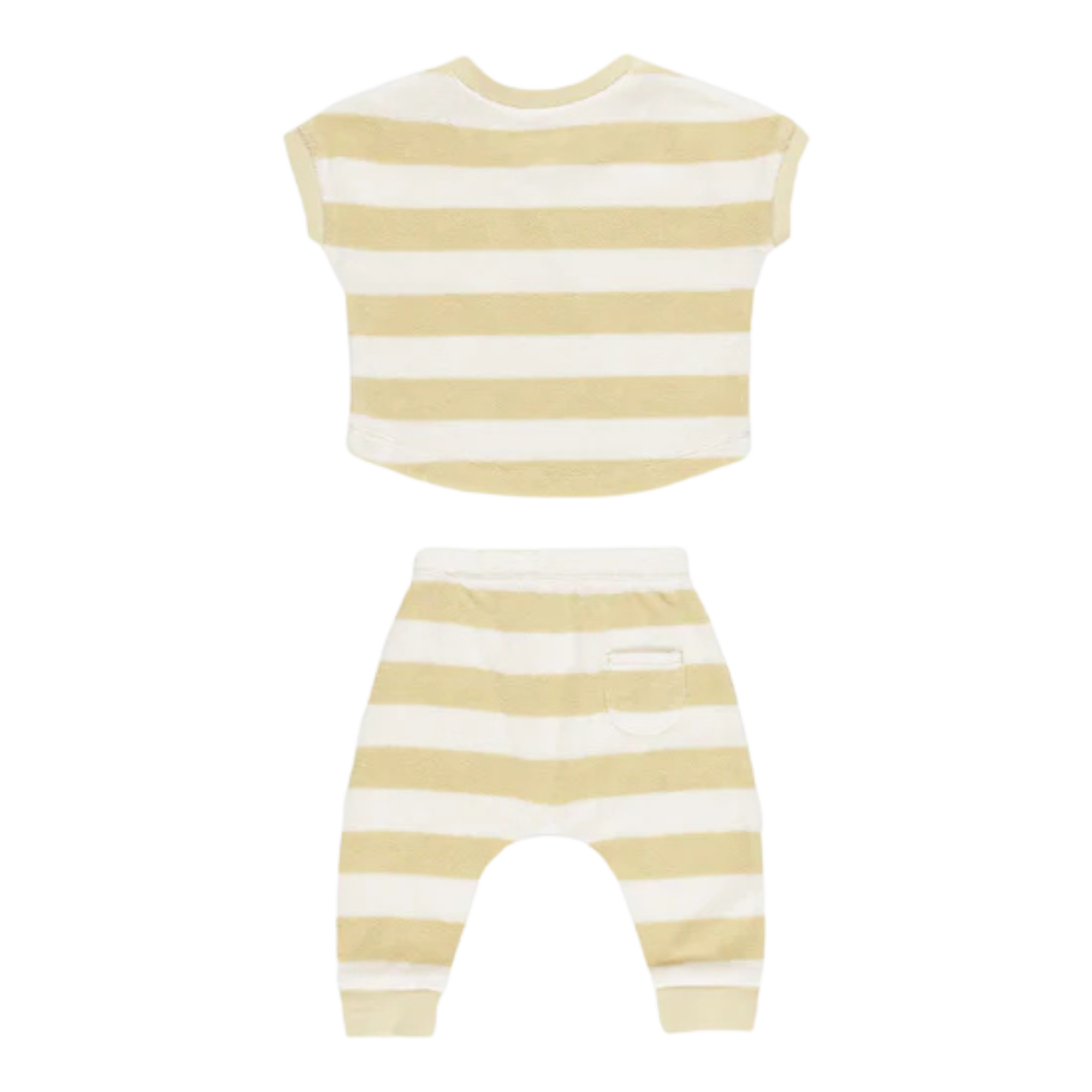 QUINCY MAE Terry Tee + Pant Set - Yellow Stripe