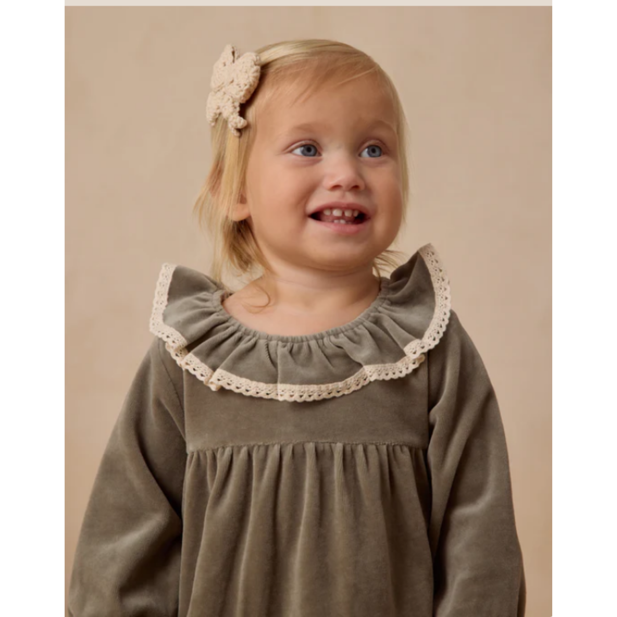 Robe bébé en velours QUINCY MAE - Forêt