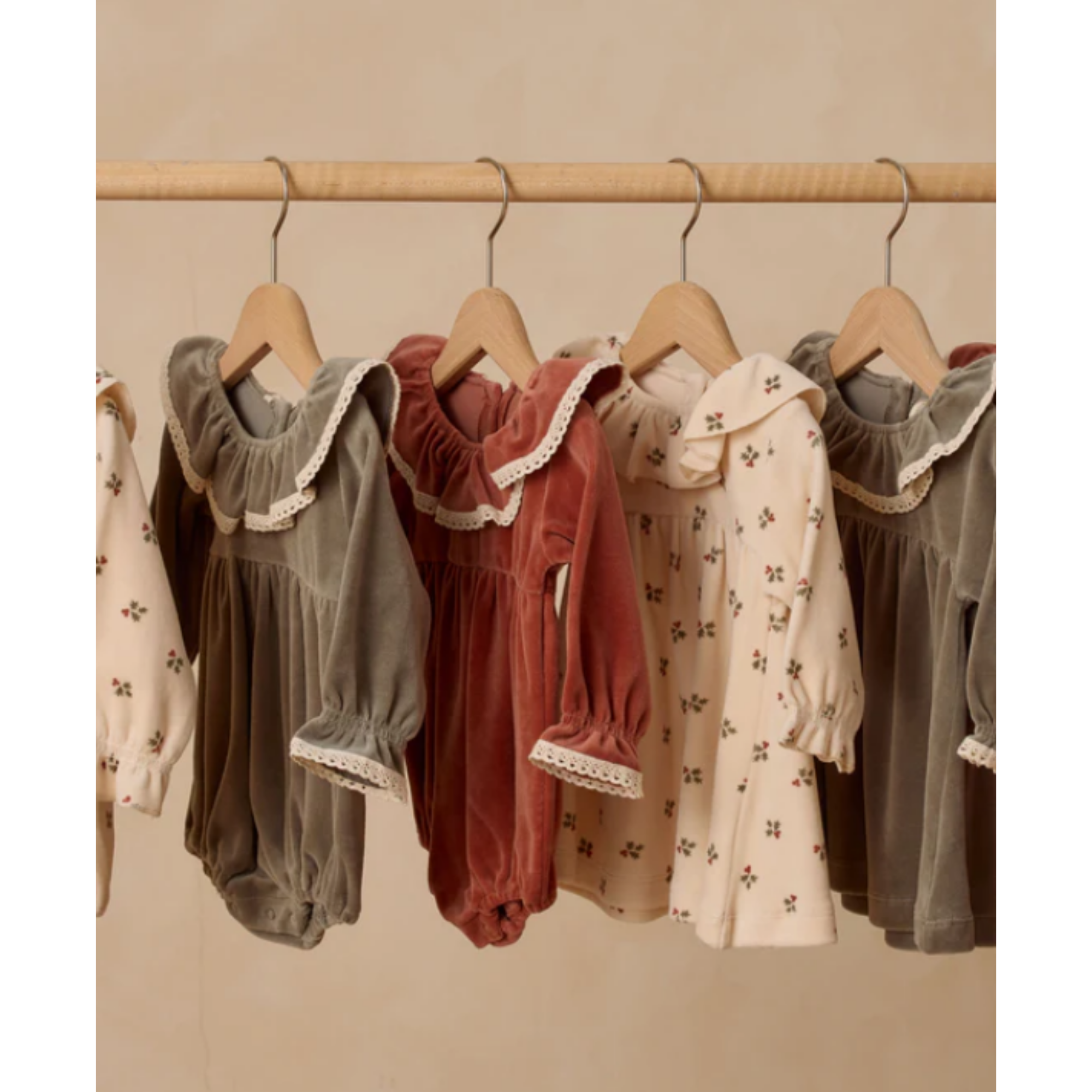 Robe bébé en velours QUINCY MAE - Forêt