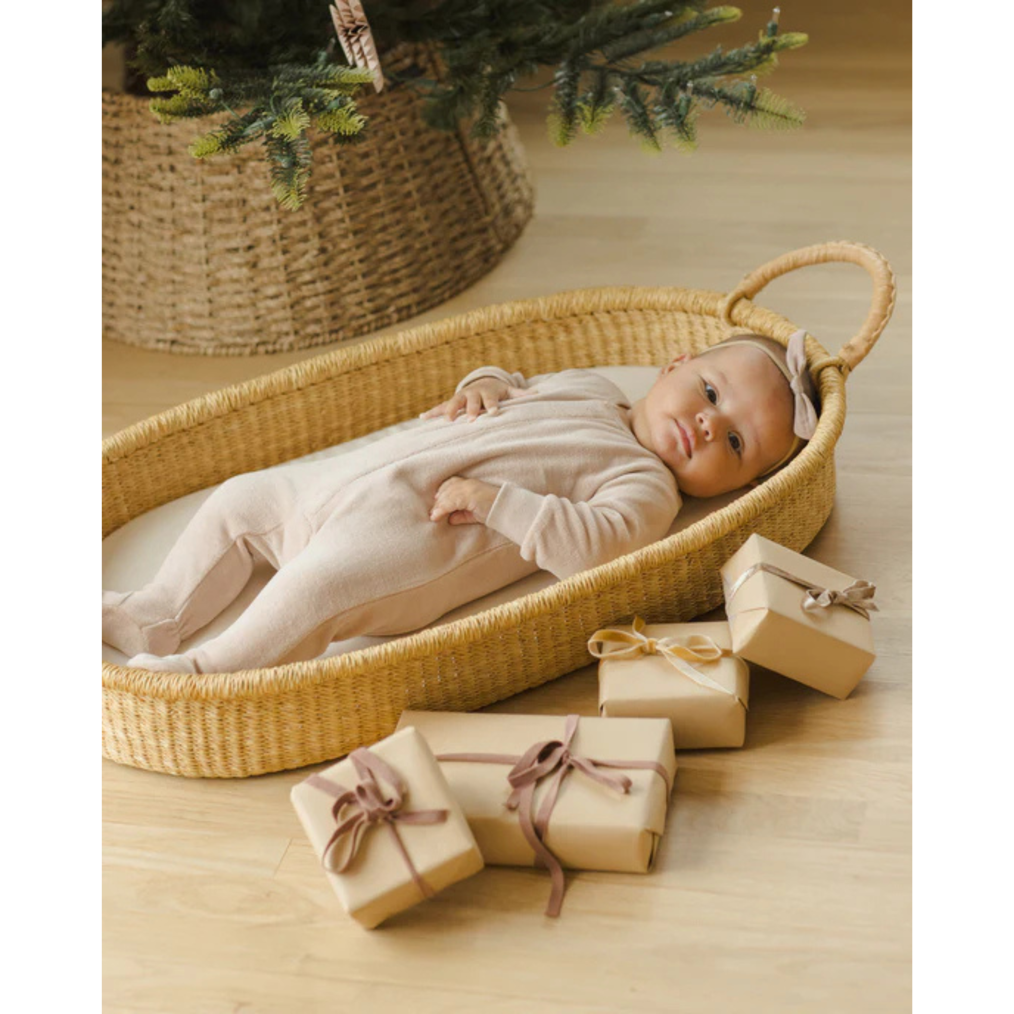 QUINCY MAE - Footie en velours à pression cachée - Blush