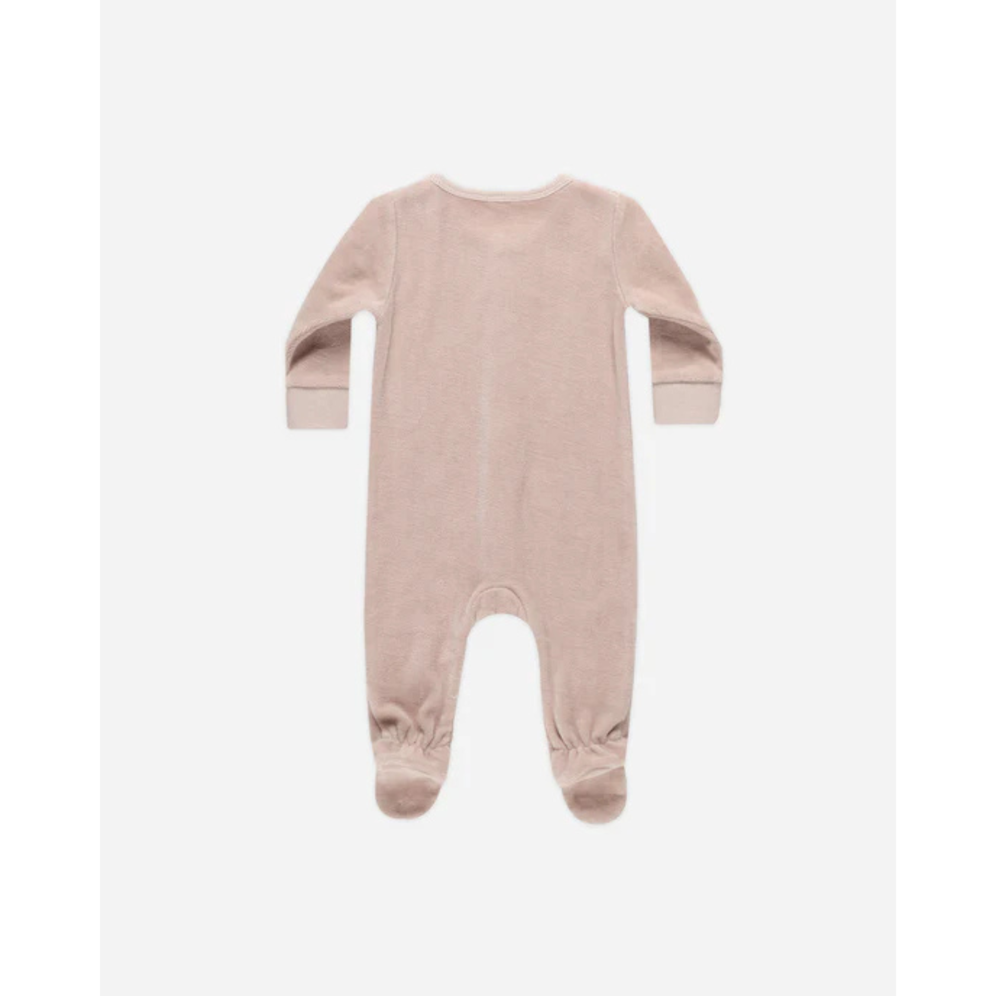 QUINCY MAE - Footie en velours à pression cachée - Blush