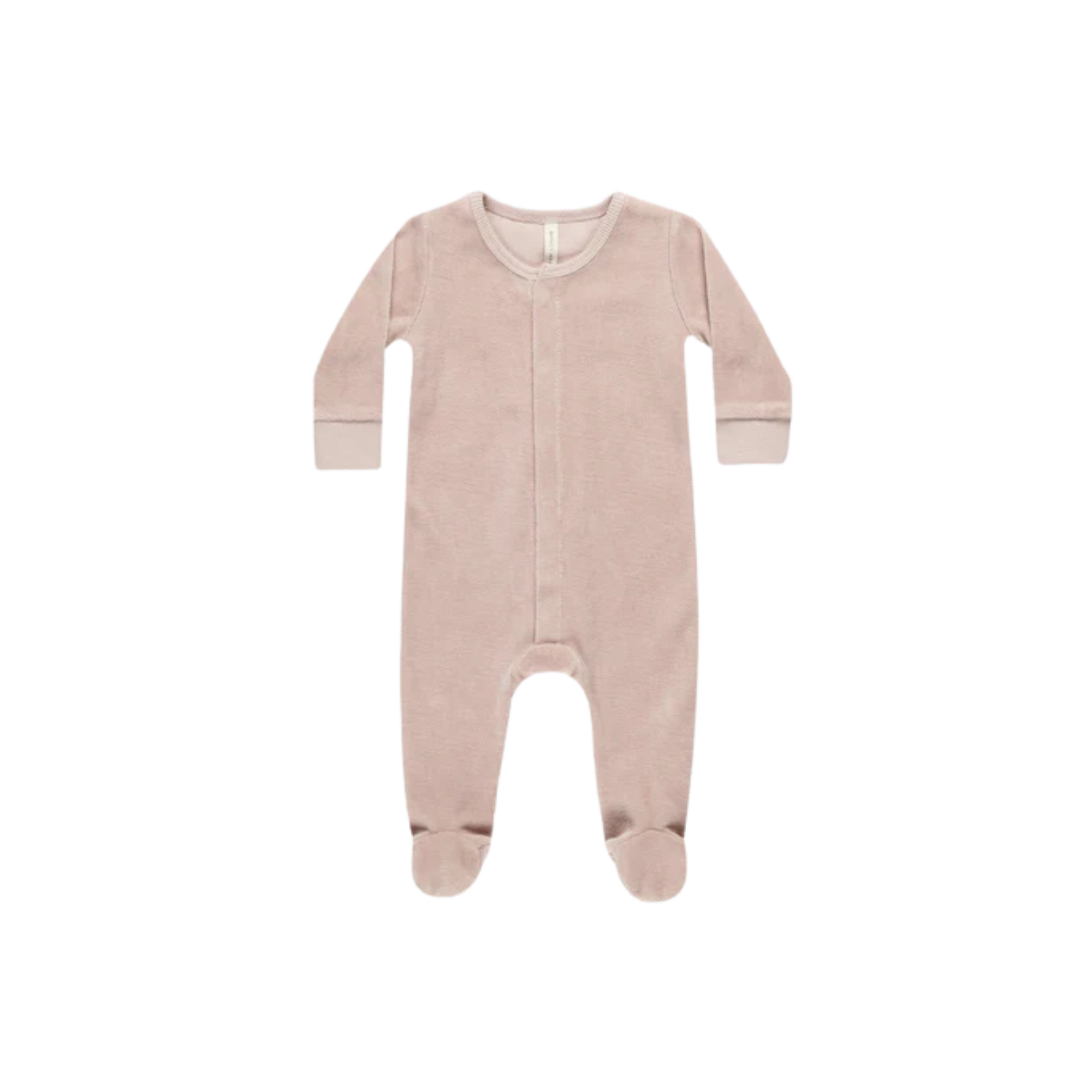 QUINCY MAE - Footie en velours à pression cachée - Blush