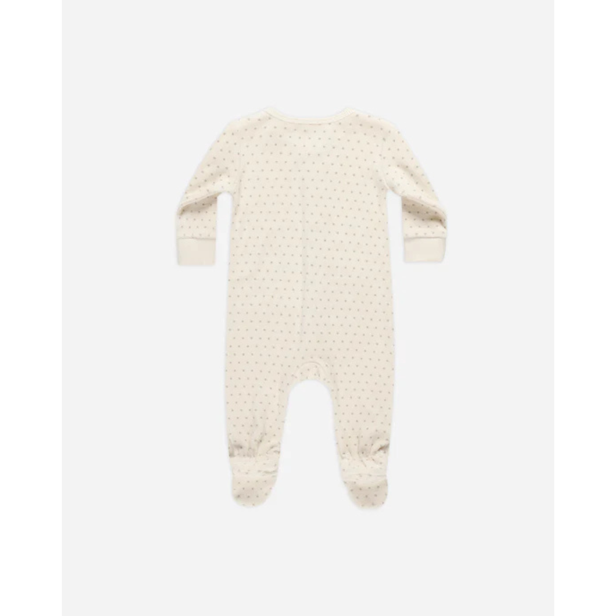 QUINCY MAE Velour Hidden Snap Footie - Polka Dot