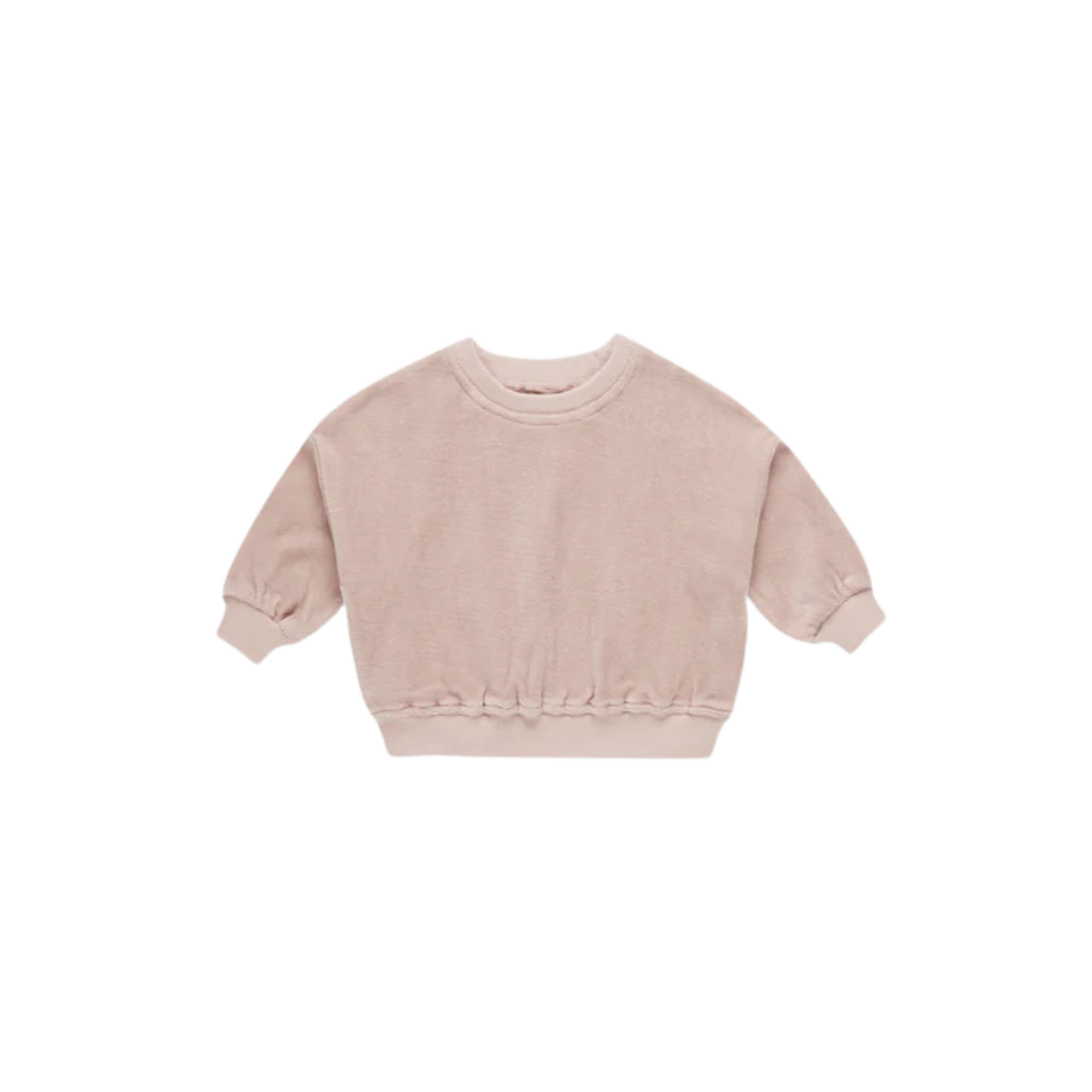QUINCY MAE Velour Relaxed Sweatshirt - Blush