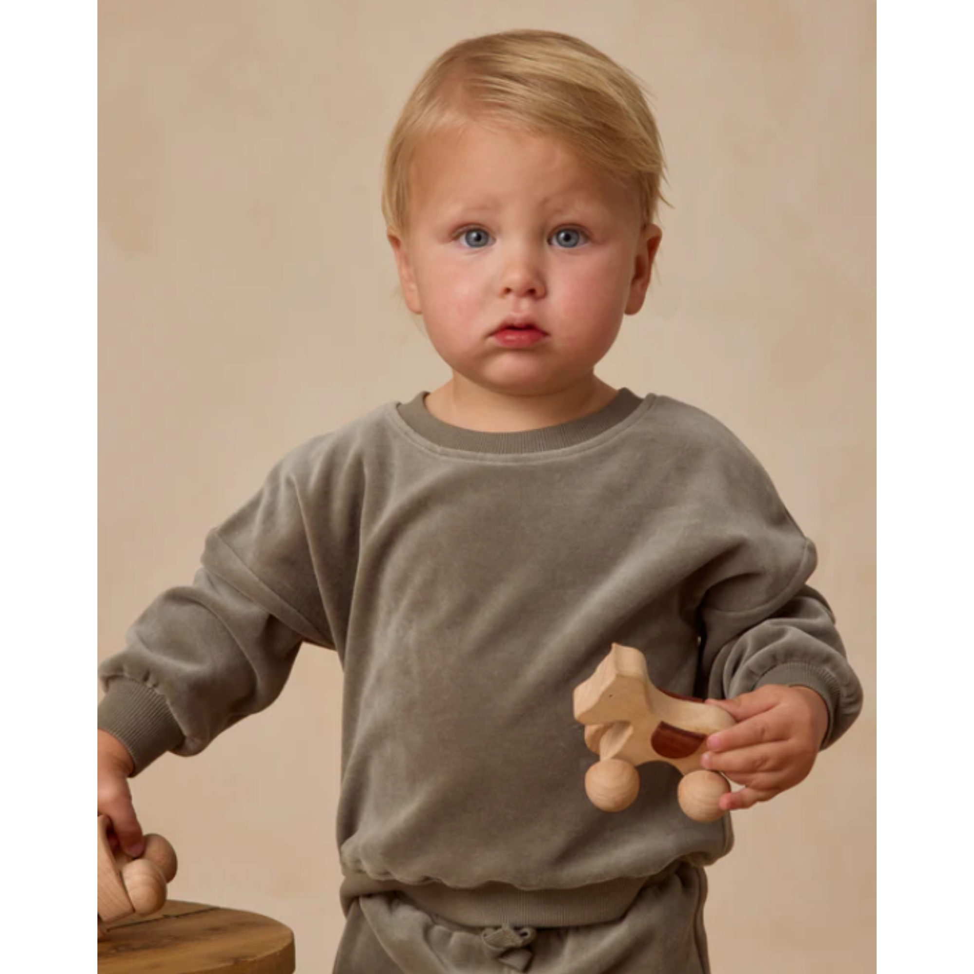 QUINCY MAE Velour Relaxed Sweatshirt - Forest