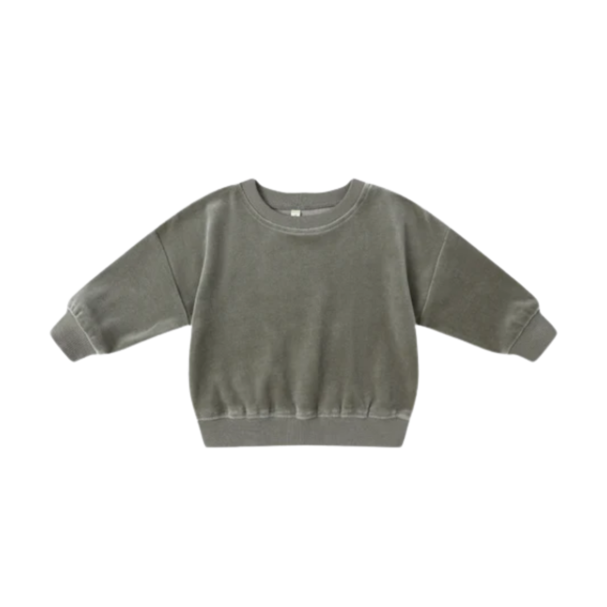 QUINCY MAE Velour Relaxed Sweatshirt - Forest