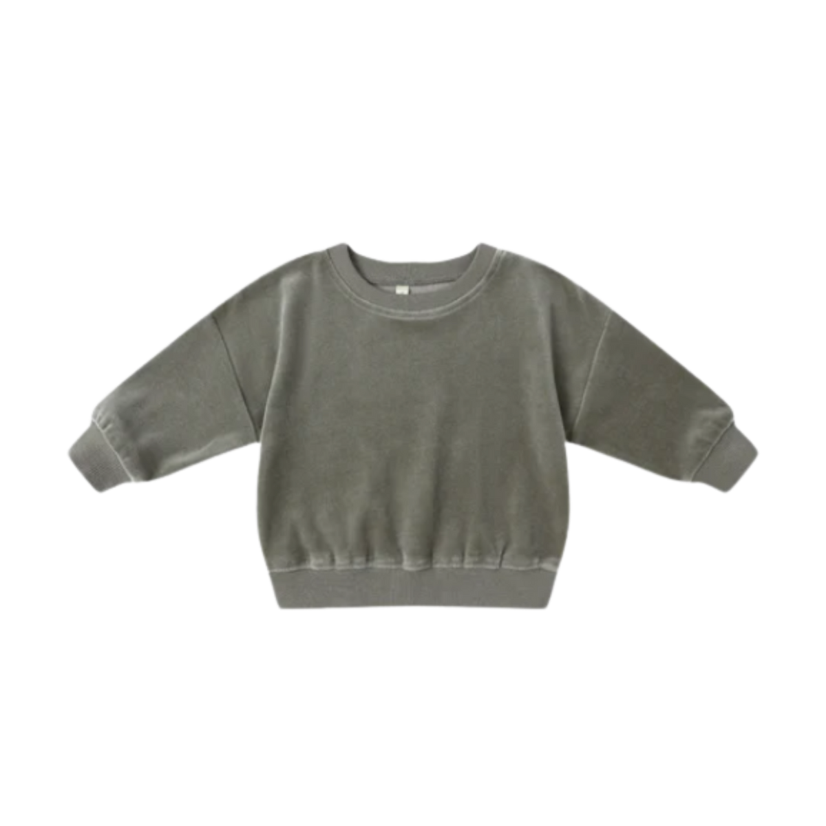 QUINCY MAE Velour Relaxed Sweatshirt - Forest