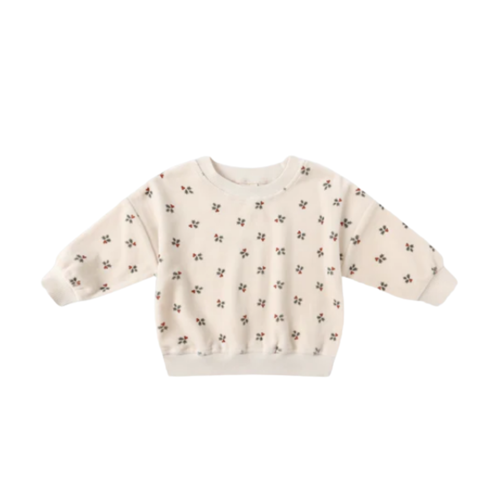 QUINCY MAE Velour Relaxed Sweatshirt - Holly Berry