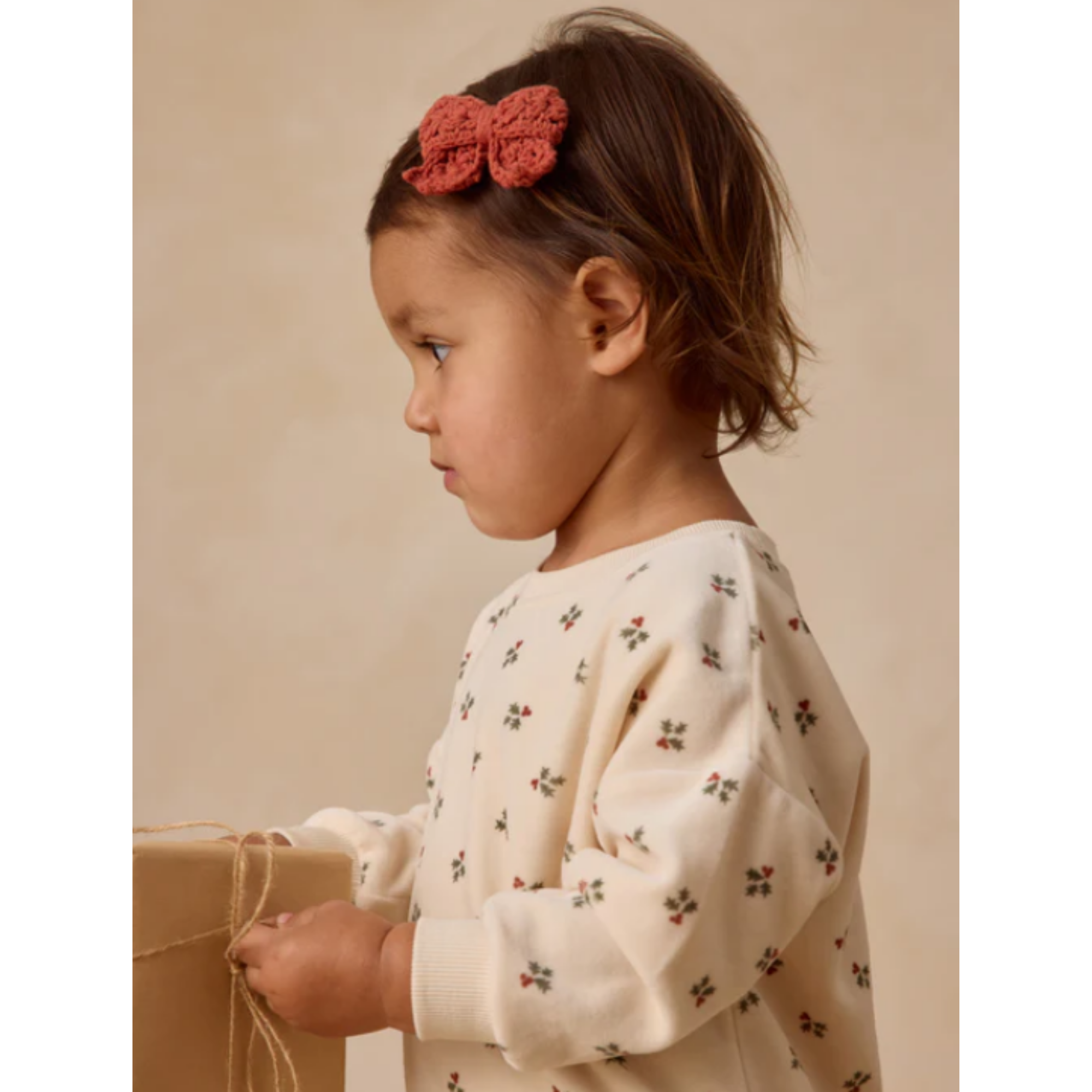 QUINCY MAE Velour Relaxed Sweatshirt - Holly Berry