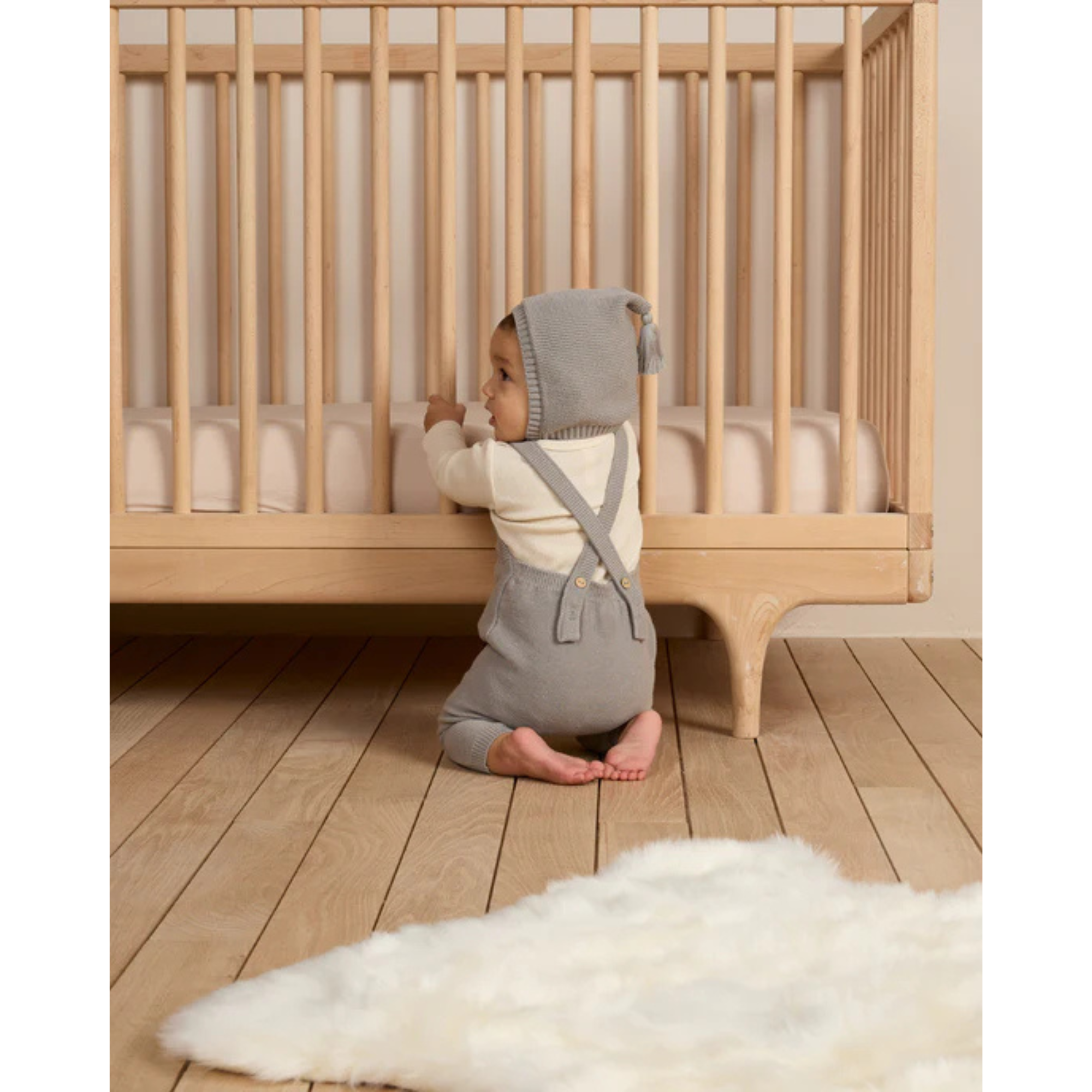 QUINCY MAE Waffle Bodysuit (2-Pack) - Natural/Dusty Blue