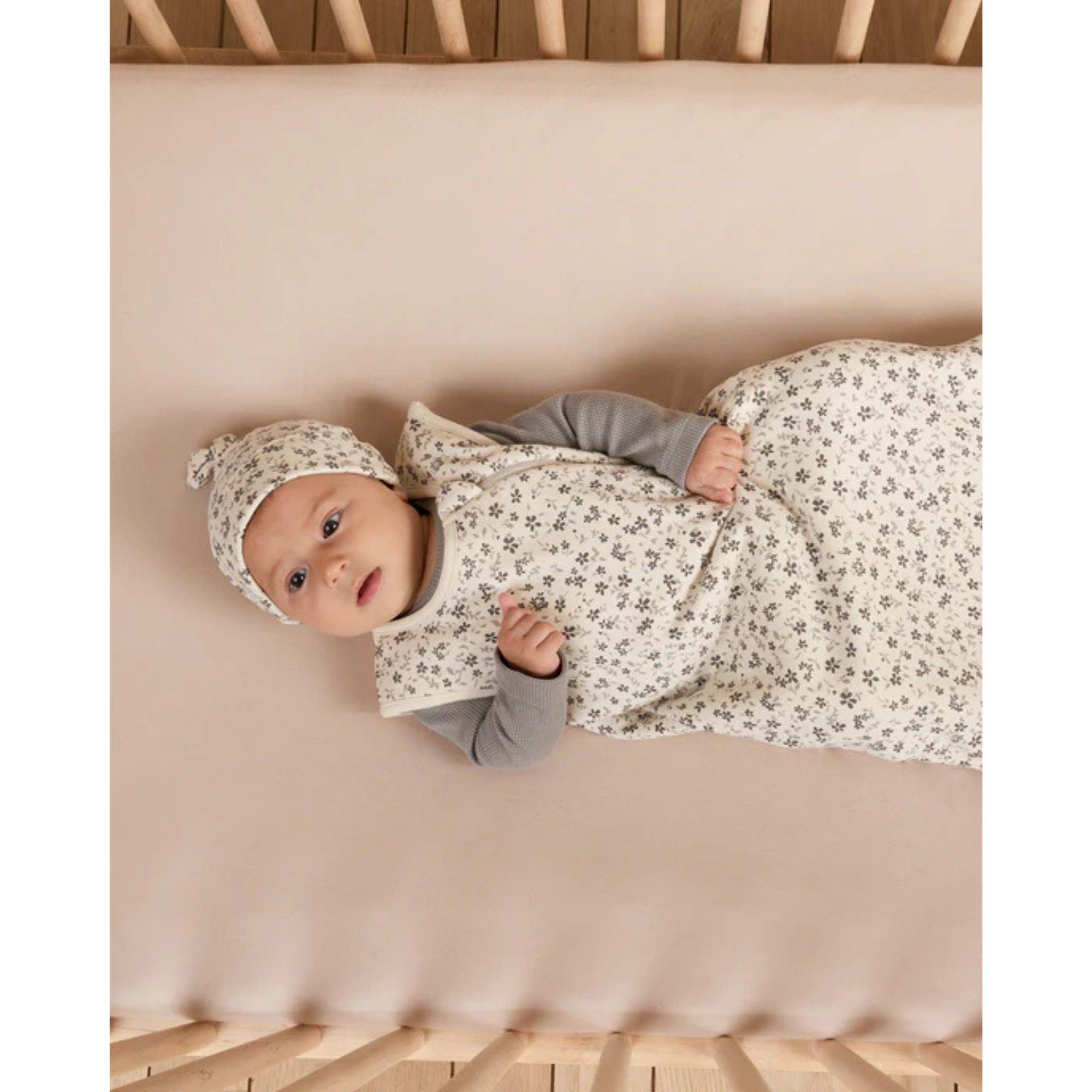 QUINCY MAE Waffle Bodysuit (2-Pack) - Natural/Dusty Blue