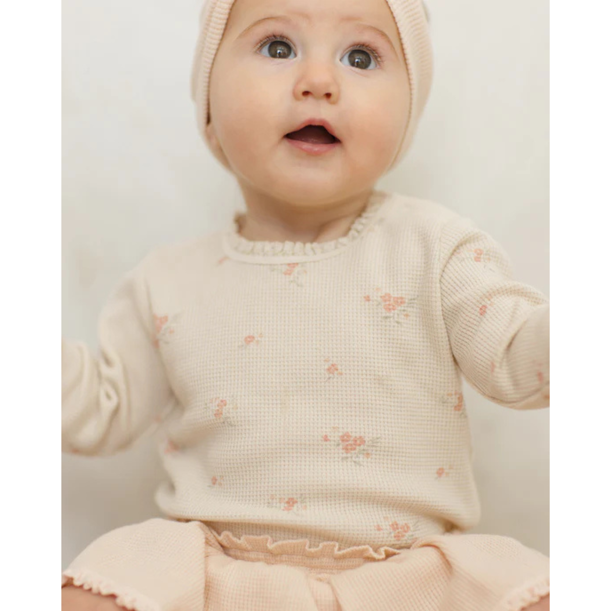 QUINCY MAE Waffle Long Sleeve Bodysuit - Vintage Rose