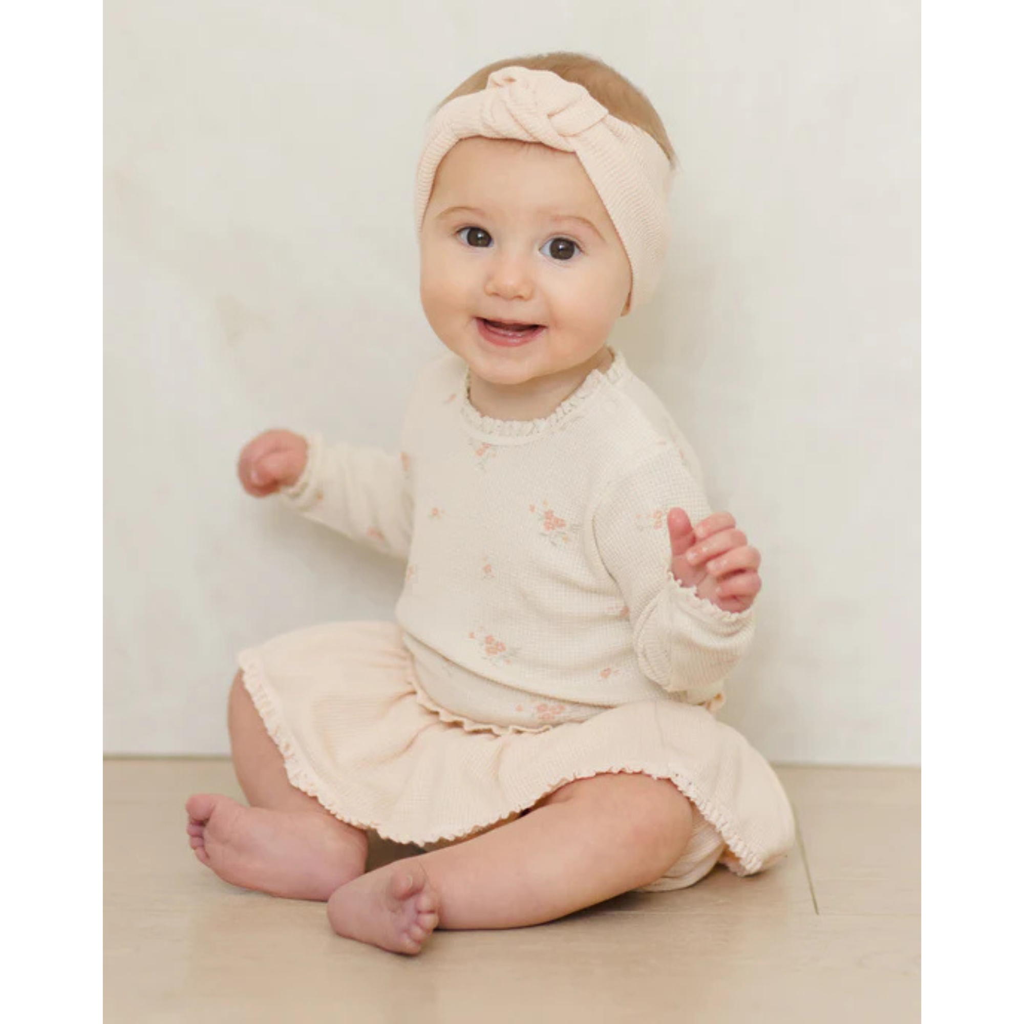 QUINCY MAE Waffle Long Sleeve Bodysuit - Vintage Rose