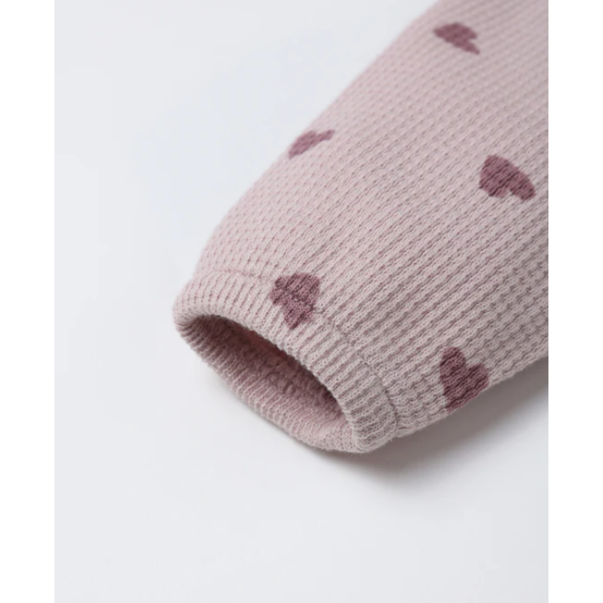 QUINCY MAE Waffle Long Sleeve Jumpsuit - Hearts