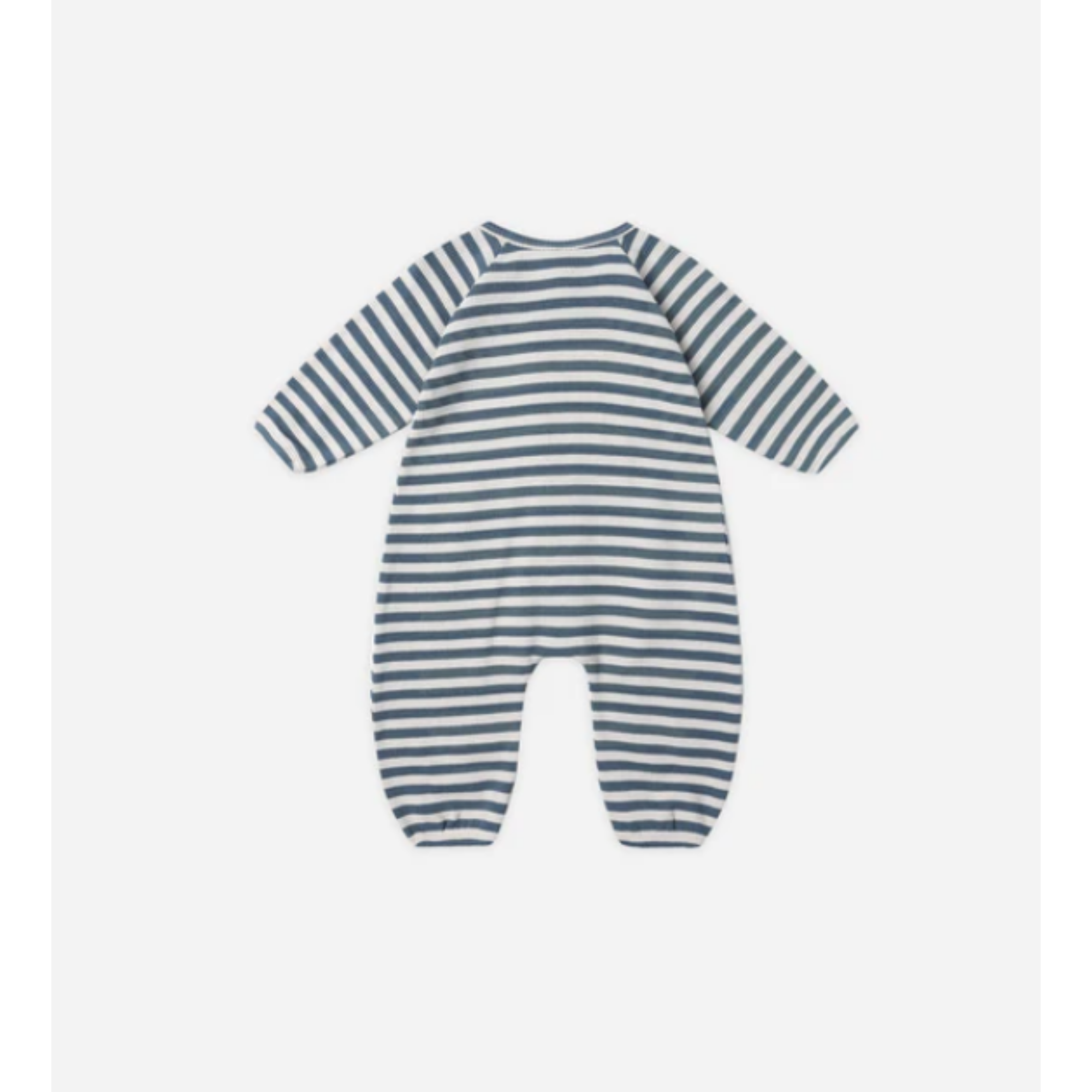 QUINCY MAE Waffle Long Sleeve Jumpsuit - Ocean Stripe
