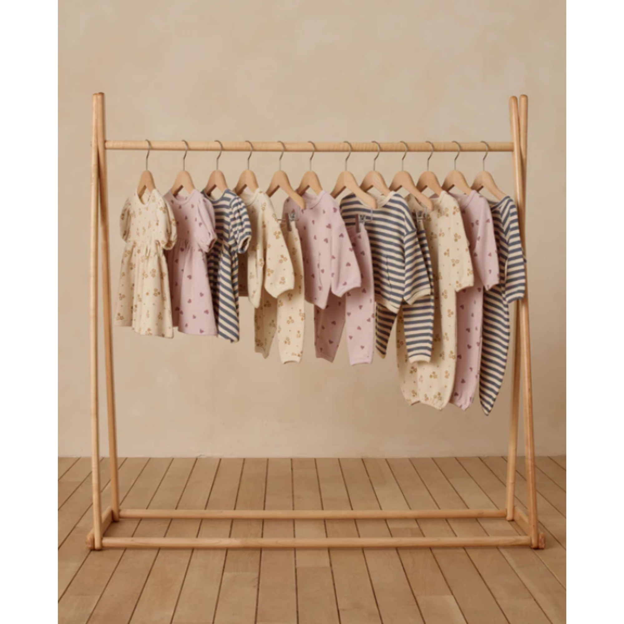 QUINCY MAE Waffle Long Sleeve Jumpsuit - Ocean Stripe