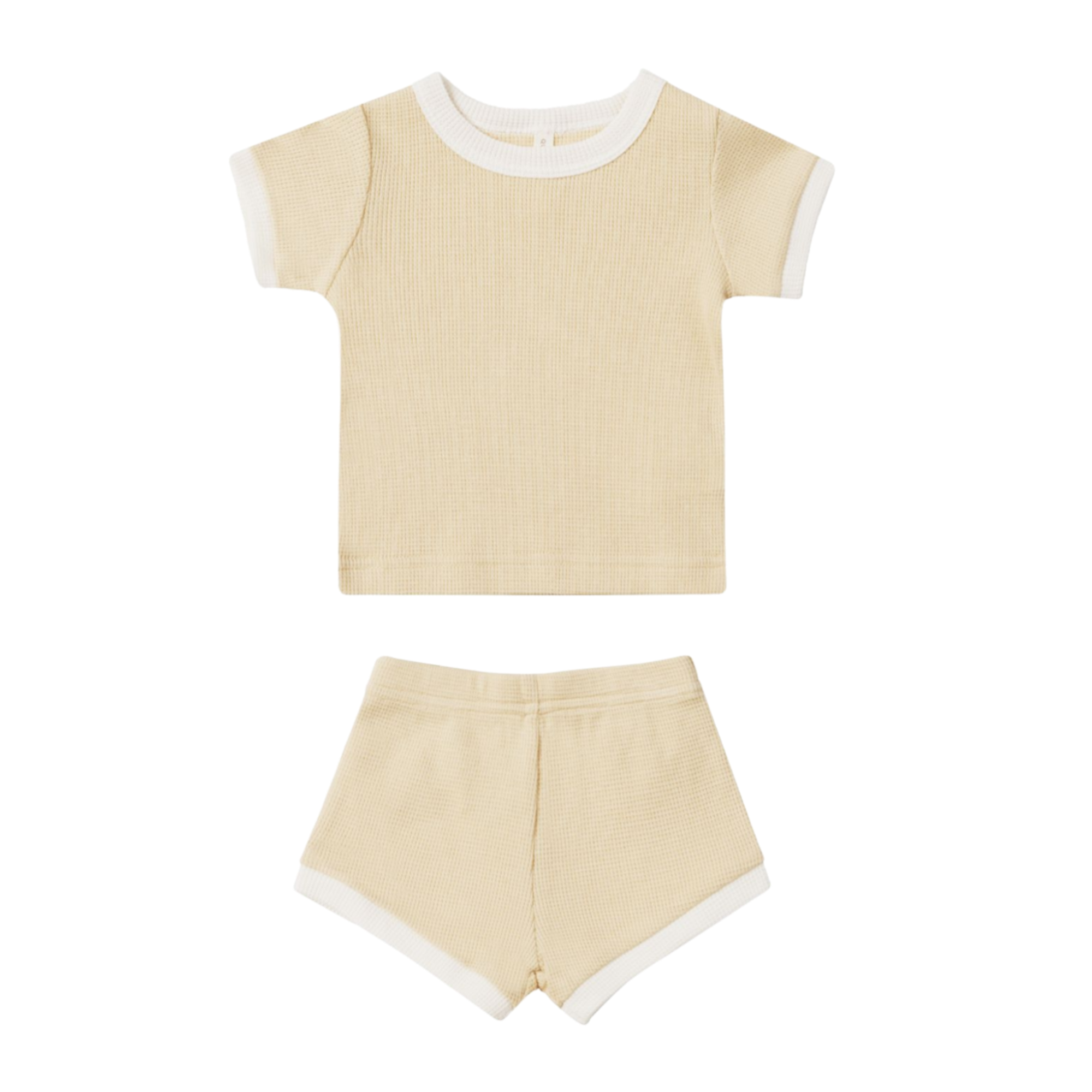 QUINCY MAE Ensemble short gaufré - Citron