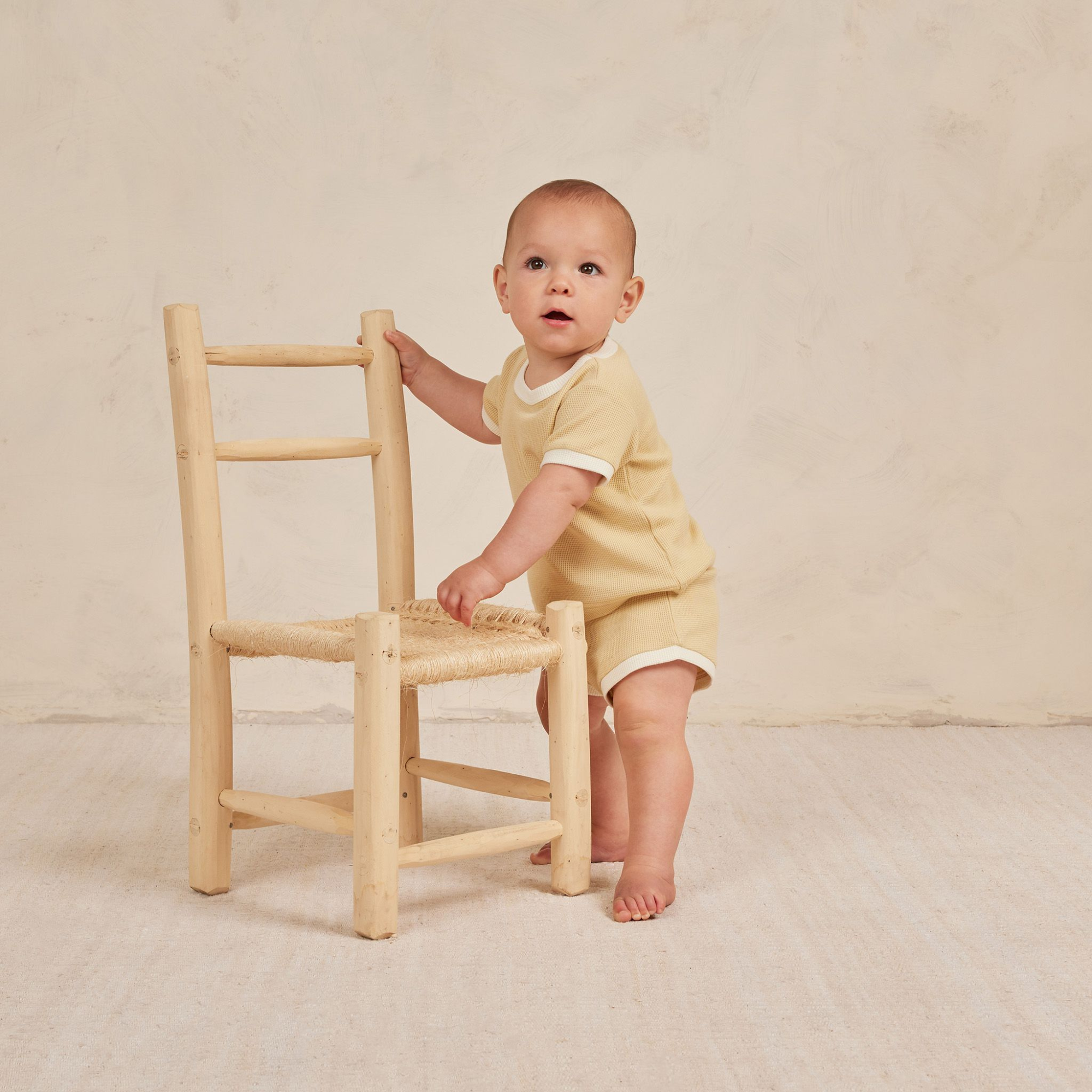 QUINCY MAE Ensemble short gaufré - Citron