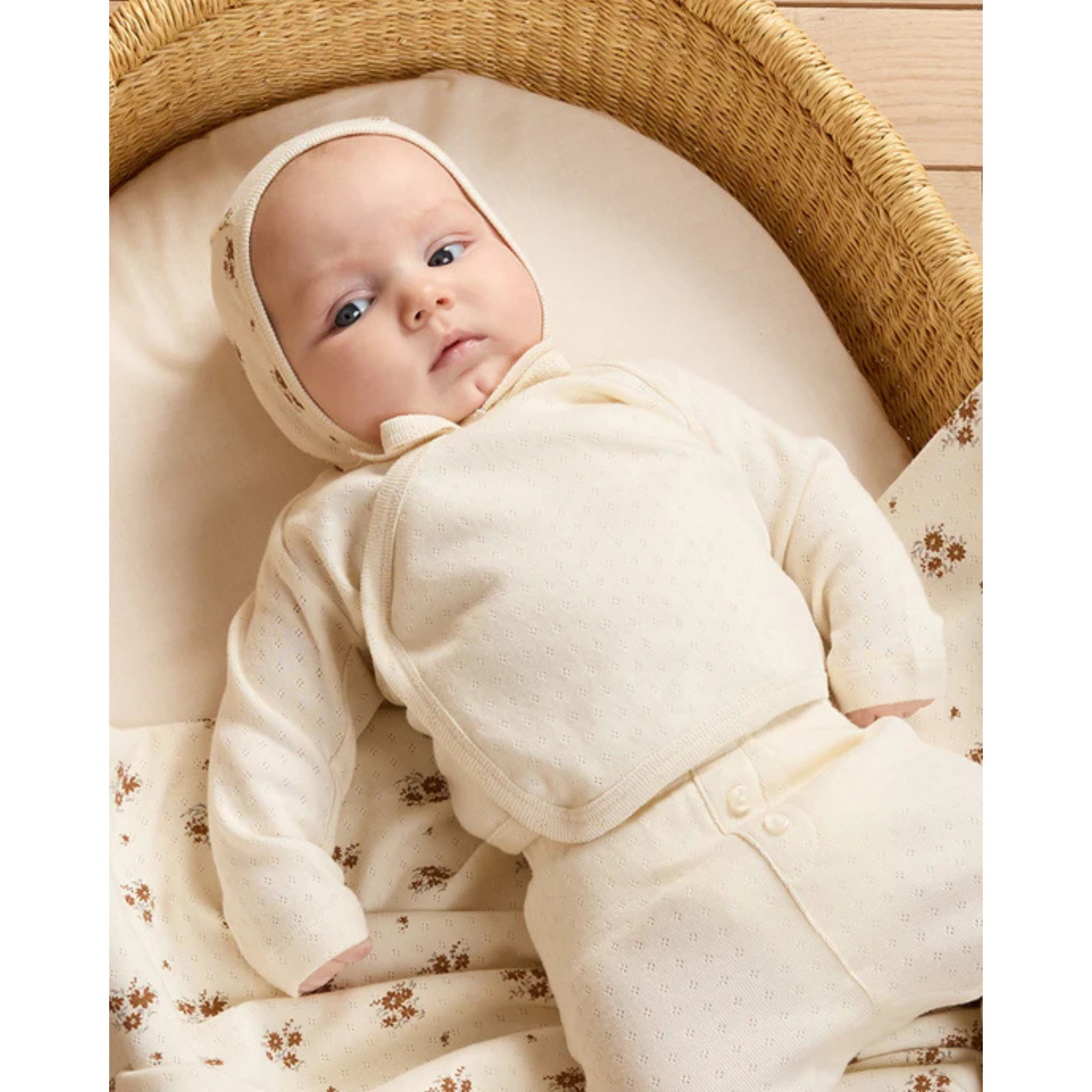 QUINCY MAE Wrap Top + Footed Pant Set - Ivory