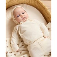 Thumbnail for QUINCY MAE Wrap Top + Footed Pant Set - Ivory