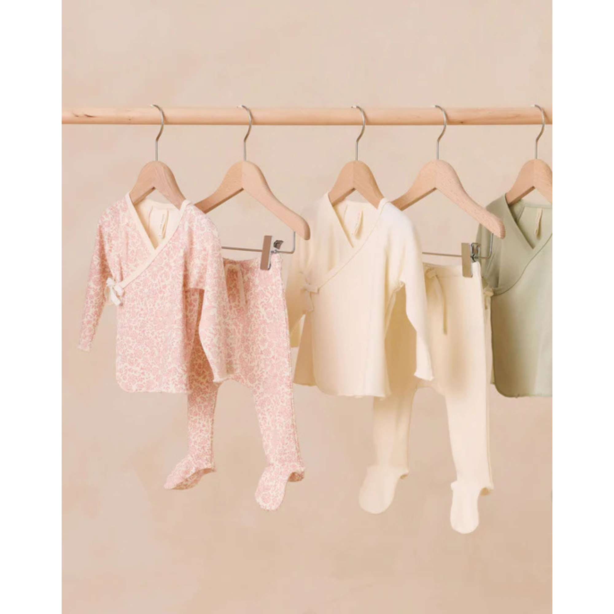 QUINCY MAE Wrap top + Footed Pant Set - Blossom