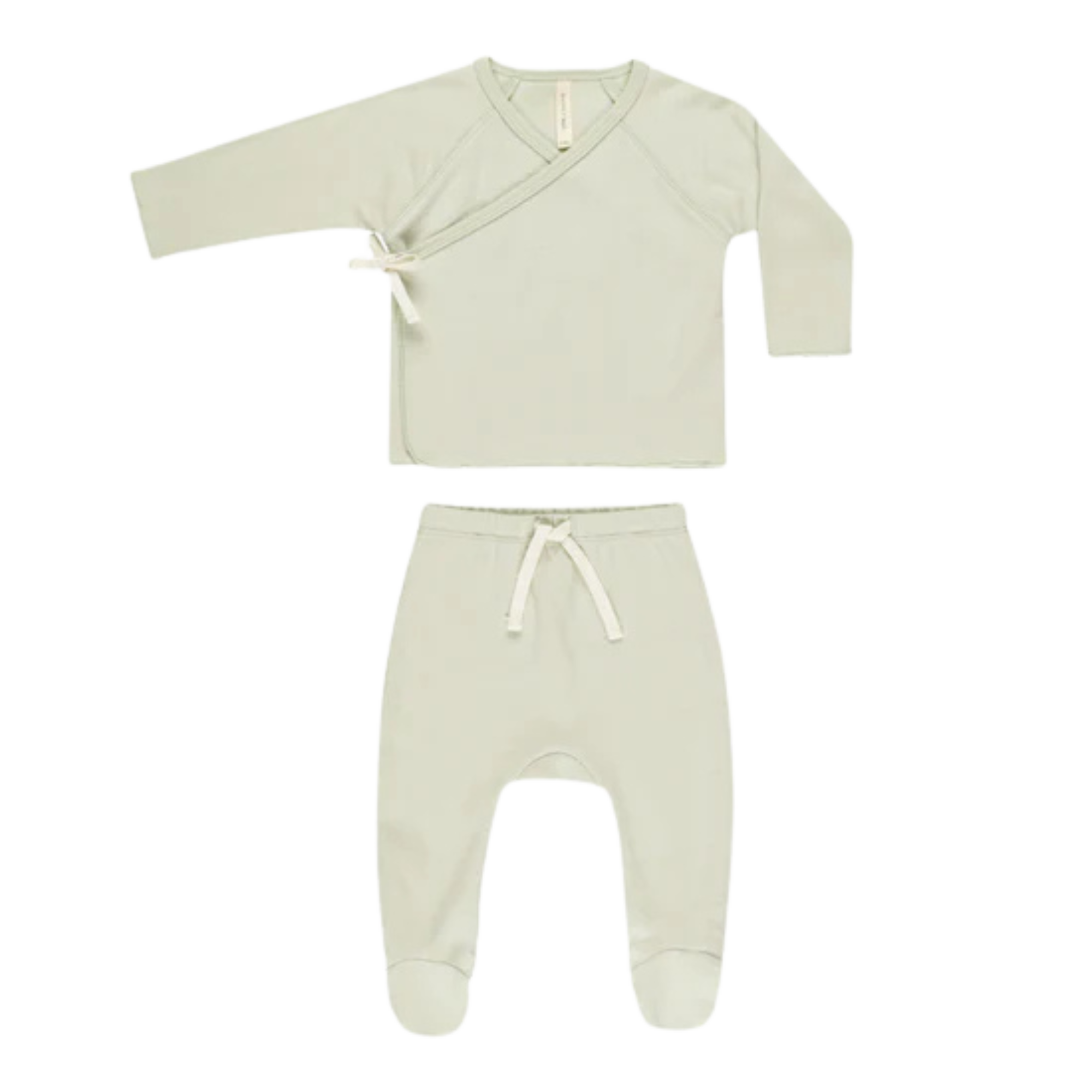 QUINCY MAE Wrap top + Footed Pant Set - Mint