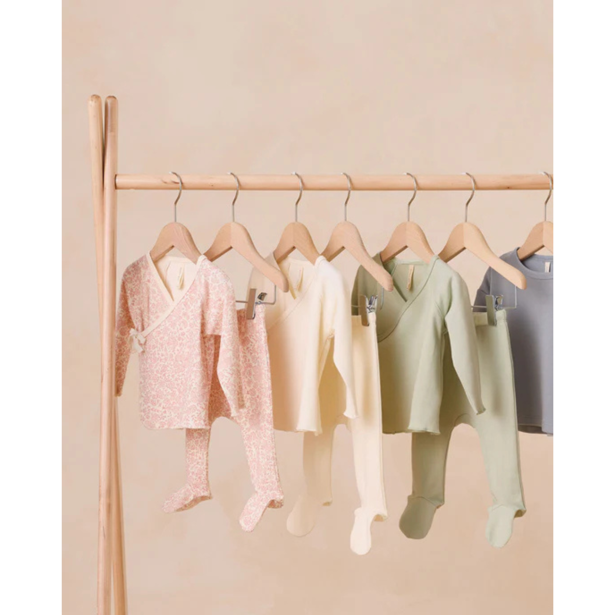 QUINCY MAE Wrap top + Footed Pant Set - Mint