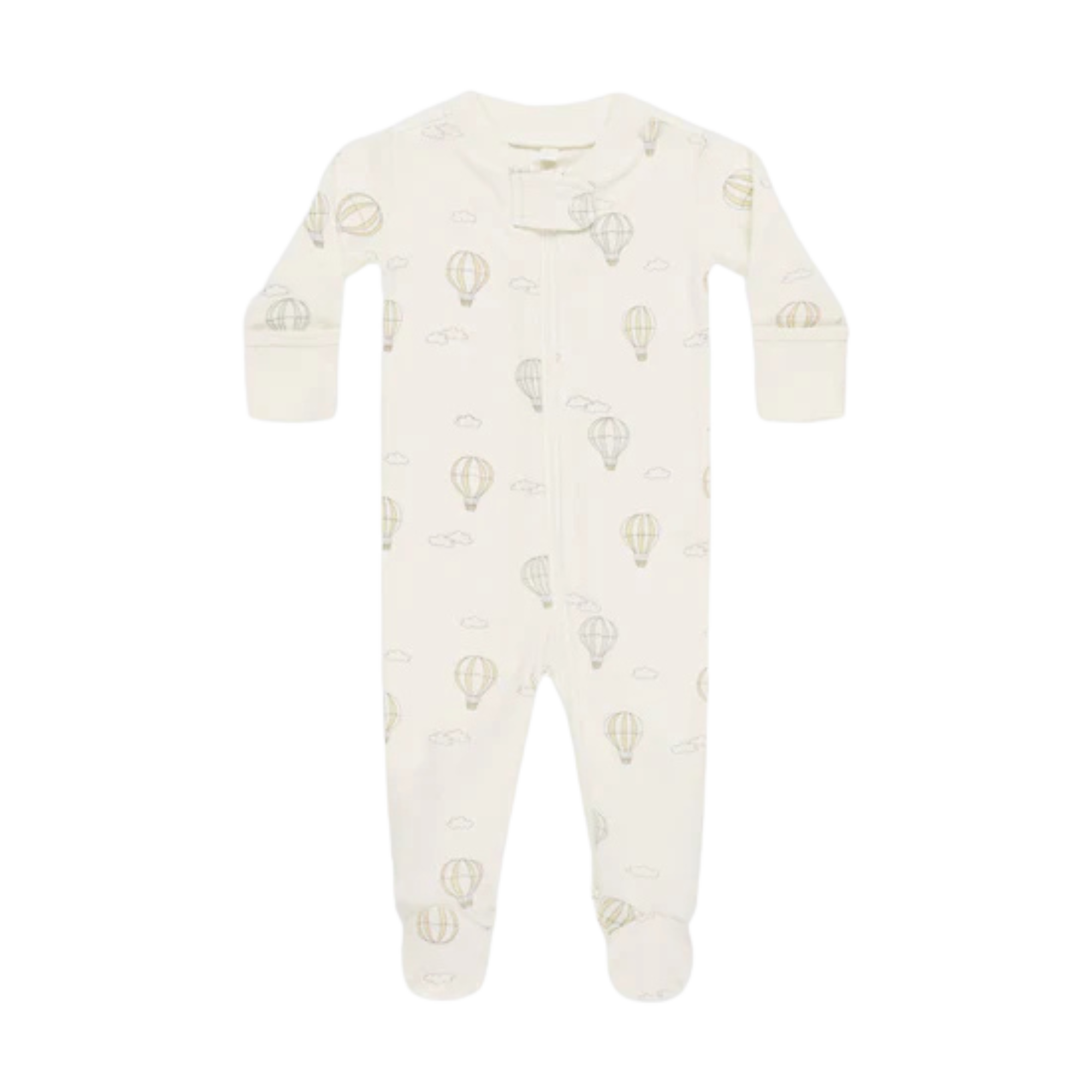 QUINCY MAE Zip Long Sleeve Footie - Hot Air Balloons