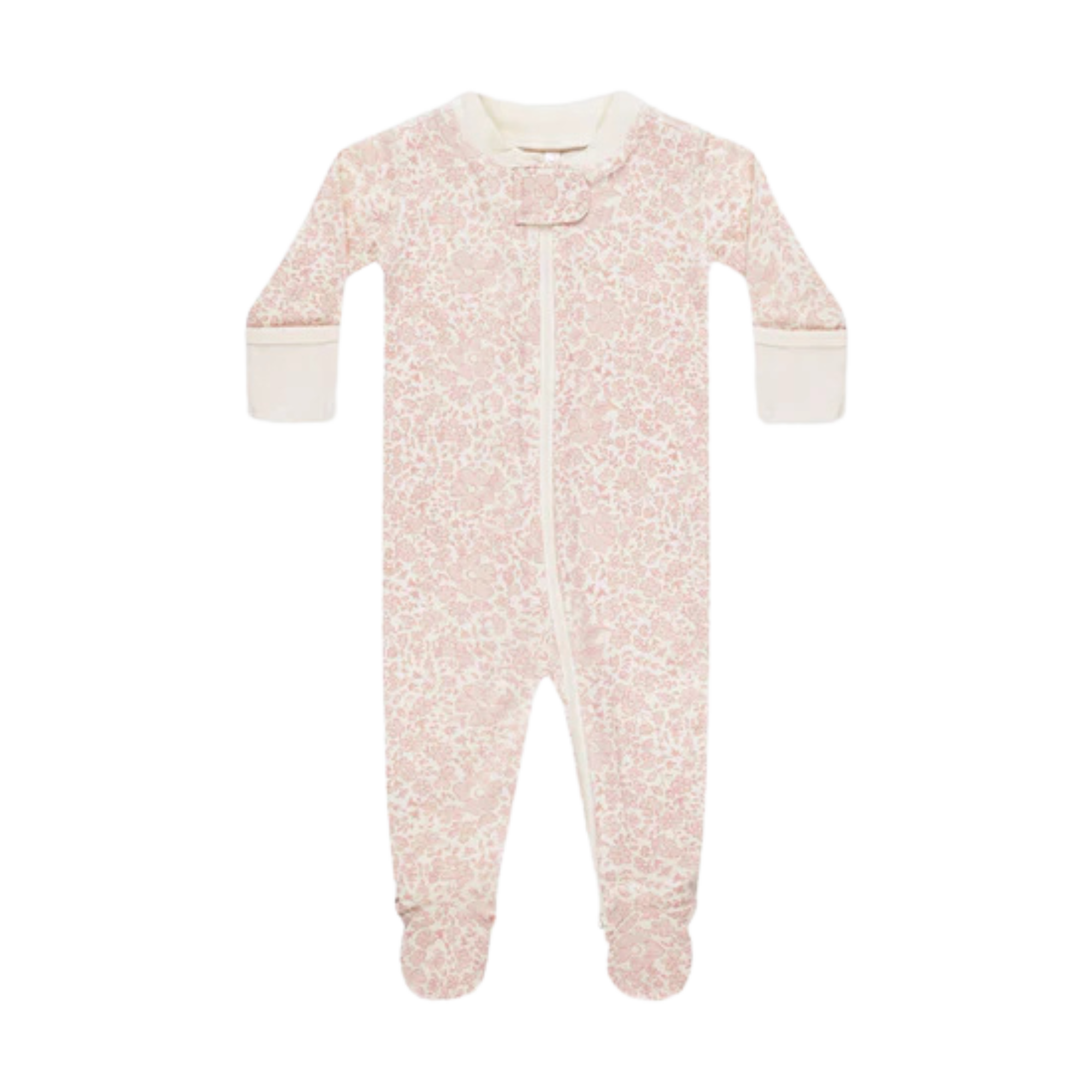 QUINCY MAE Chaussette à manches longues zippée - Fleur rose