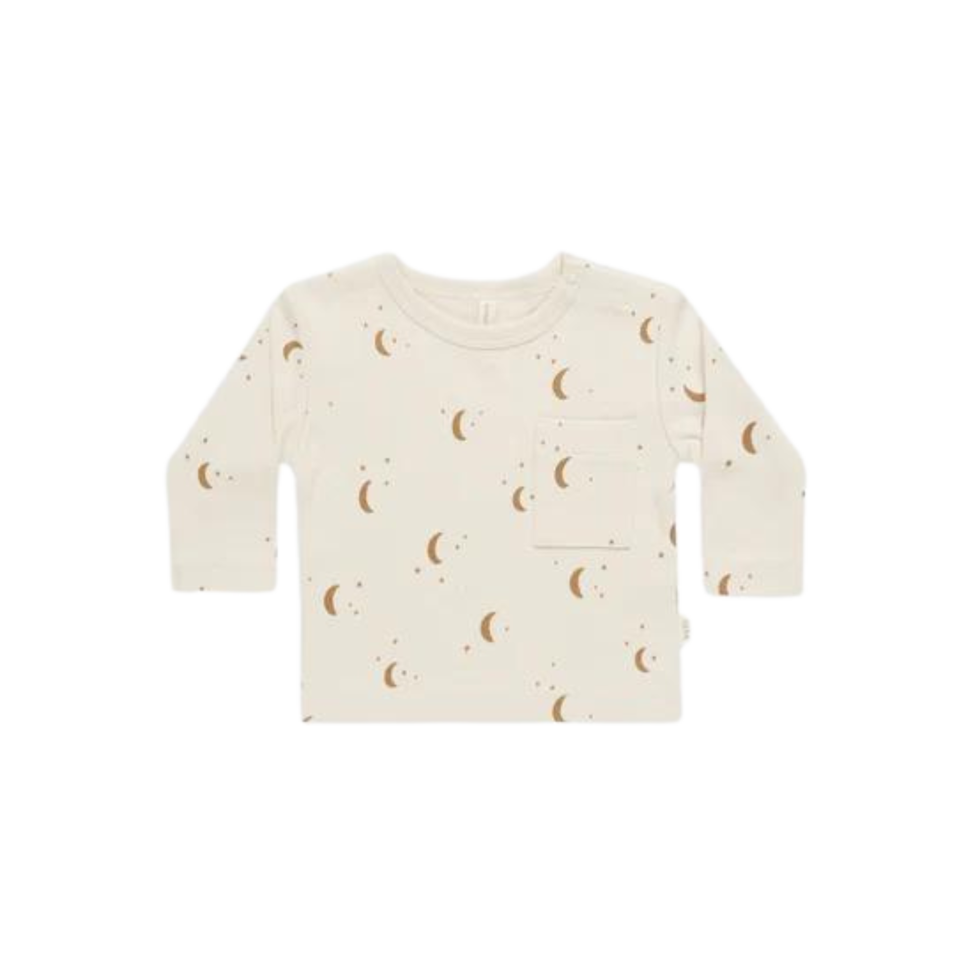 QUINCY MAE Zip Long Sleeve Pocket Tee - Moons