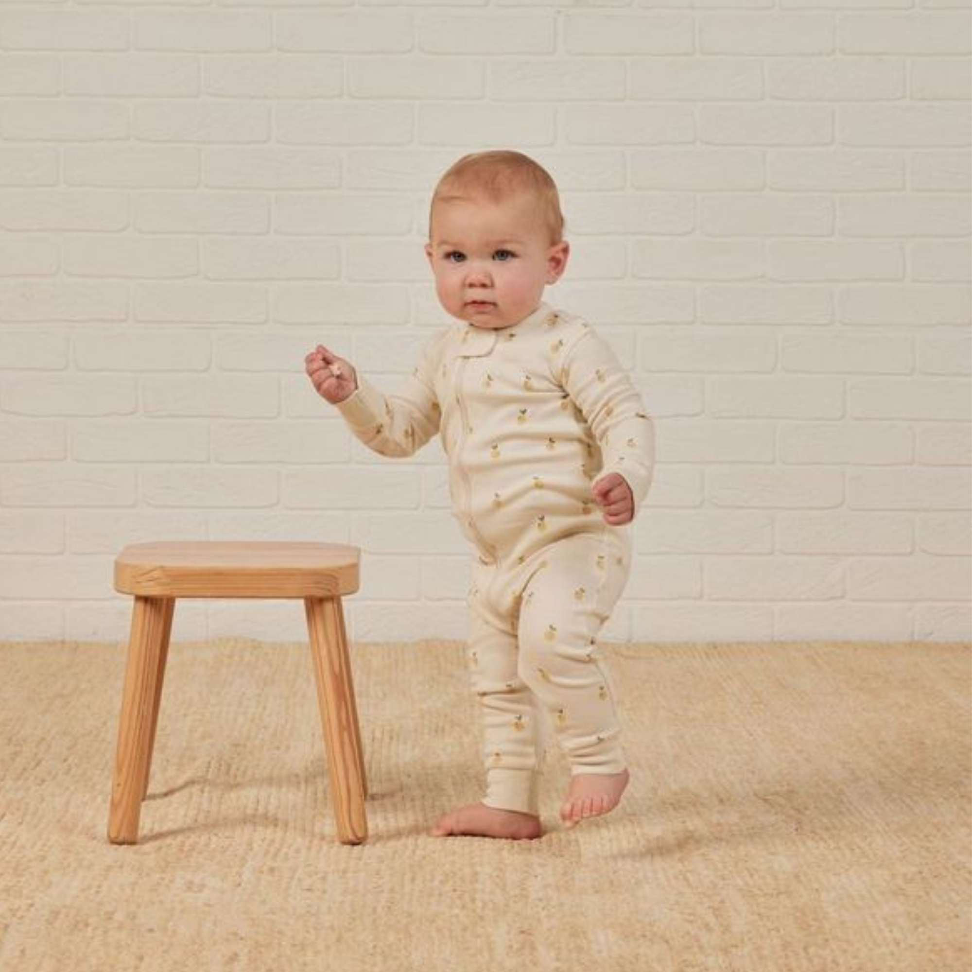 Pyjama à manches longues et fermeture éclair QUINCY MAE - Citrons